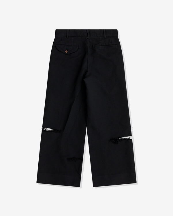 Black Comme des Garçons - Polyester Gabardine Cut Pants - (Black)