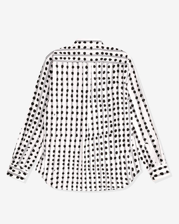 Black Comme des Garcons - Filip Pagowski Striped Zip Shirt - (White/Black)