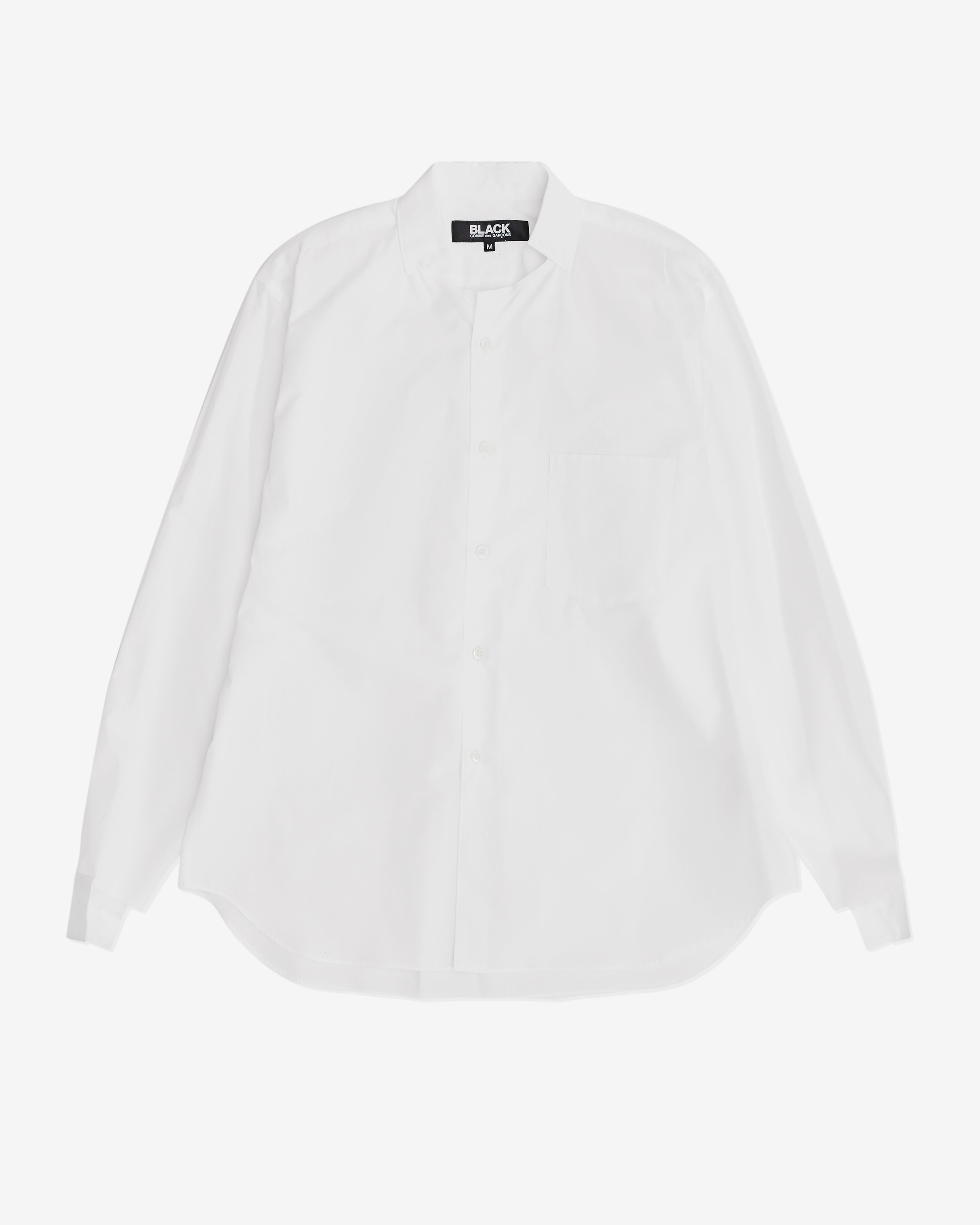 Black Comme des Garçons: Cut Collar Shirt (White) | Dover Street