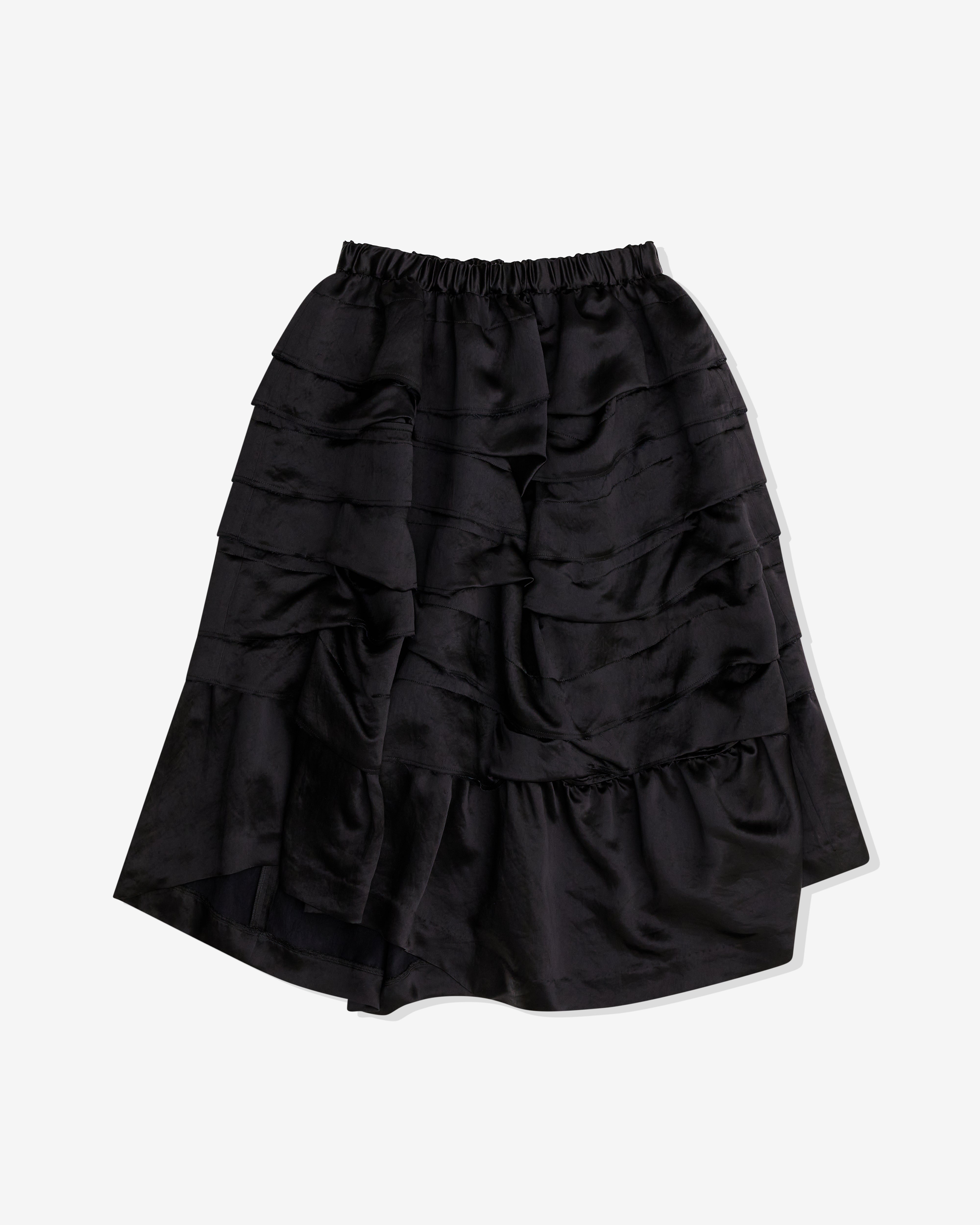 Black Comme des Garçons: Acetate Ruffled Skirt (Black) | Dover