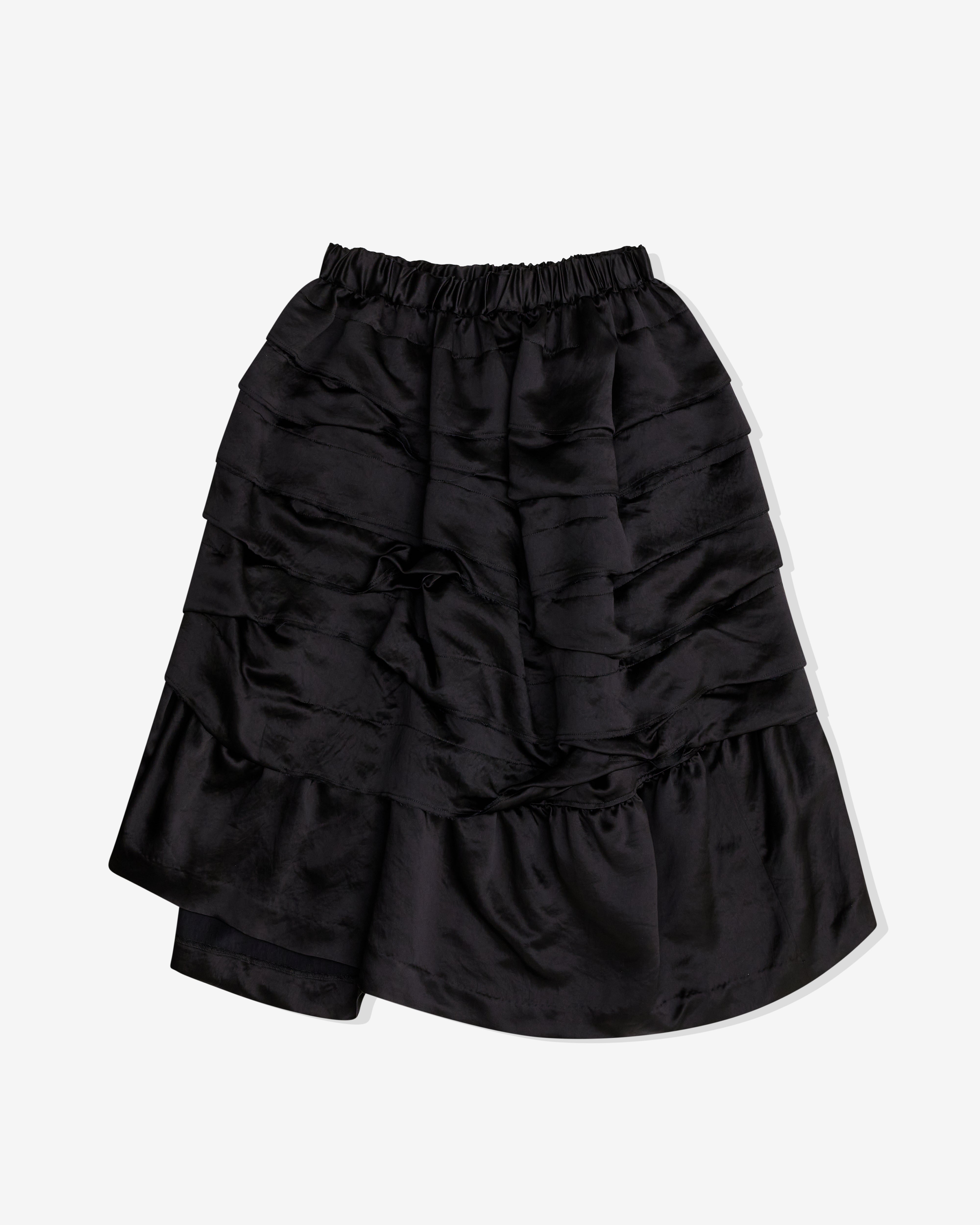 Black Comme des Garçons: Acetate Ruffled Skirt (Black) | Dover