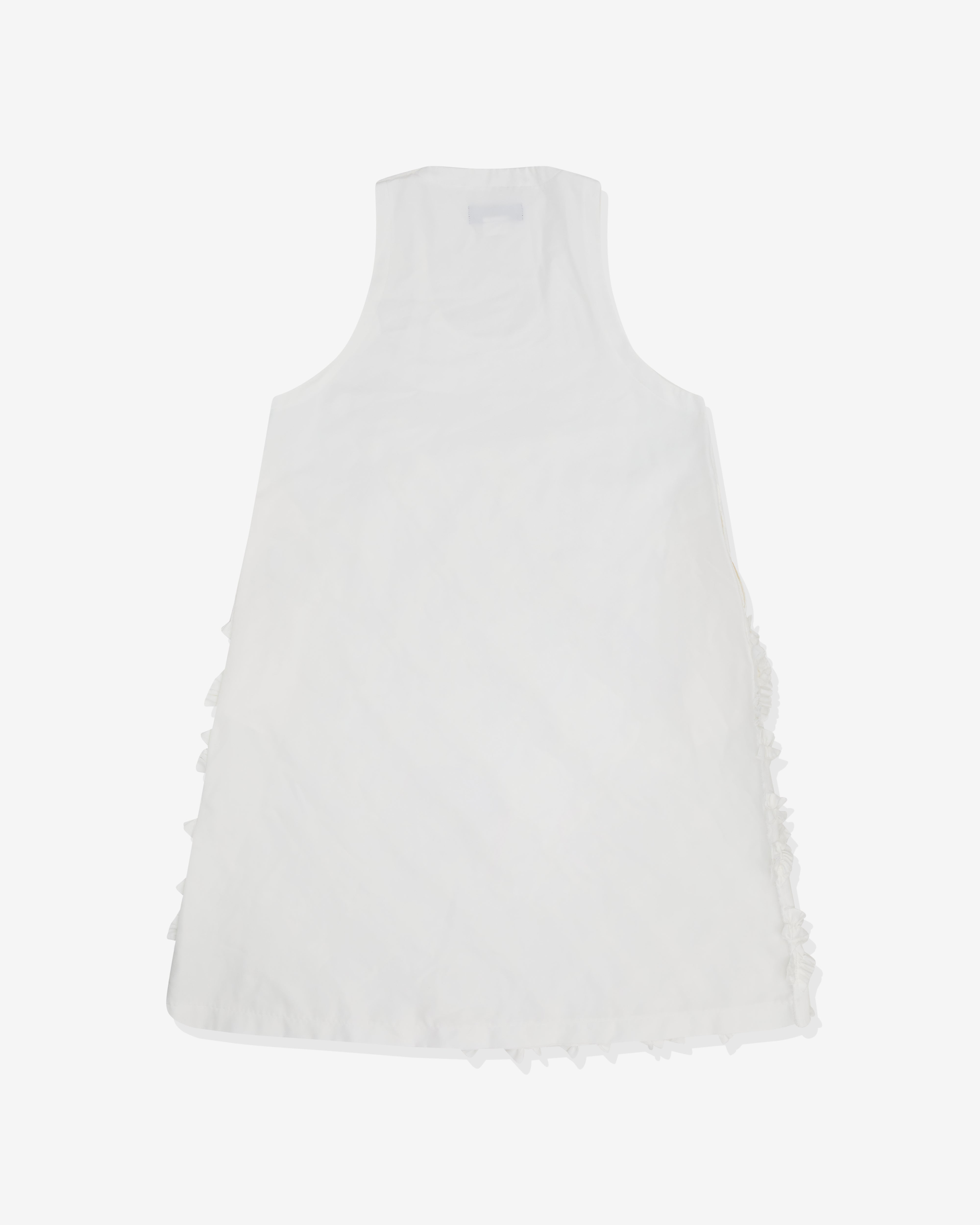 Black Comme des Garçons: Textured Sleeveless Dress (White) | DSML