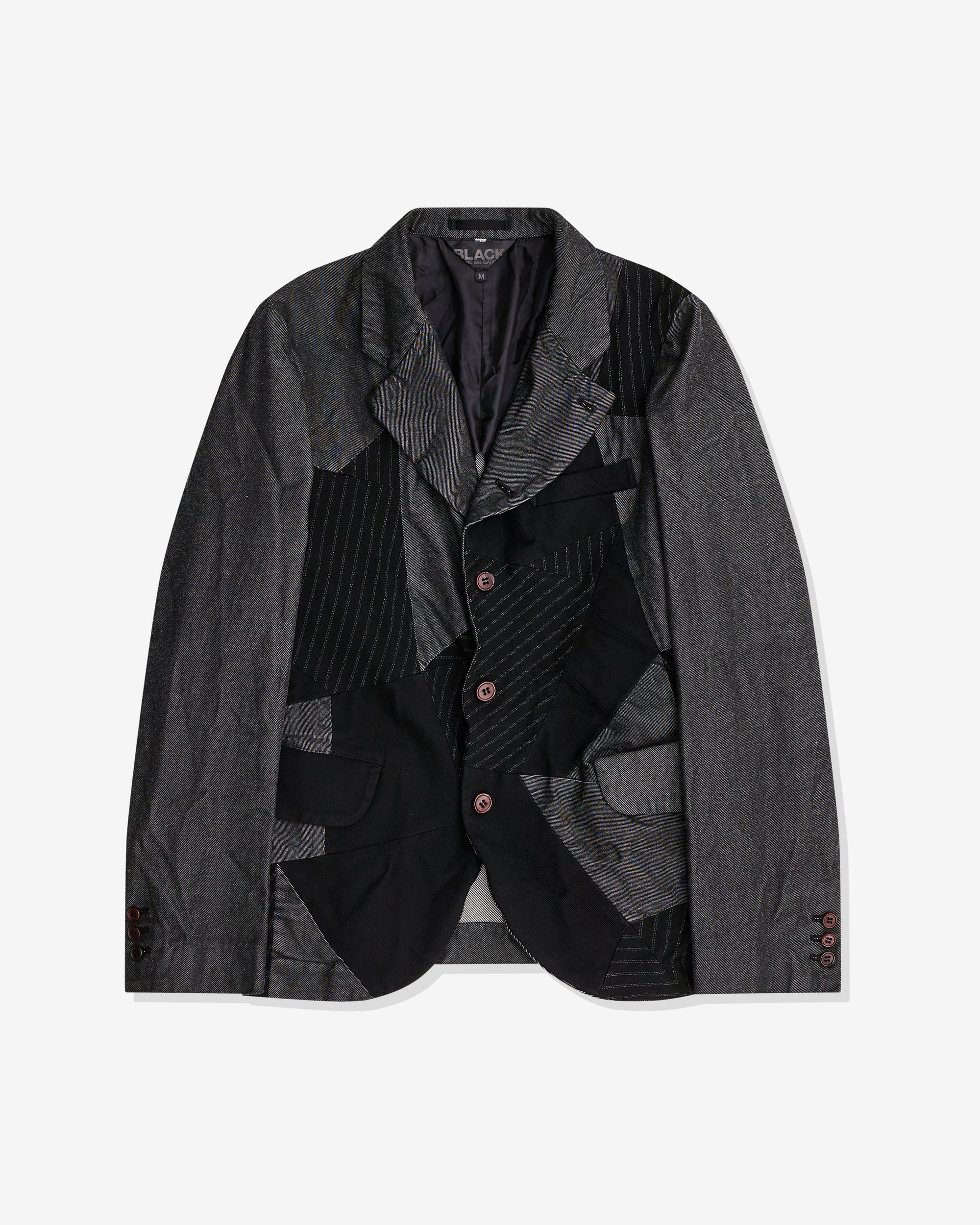Black Comme des Garçons Multi Fabric Patchwork Jacket (Black)
