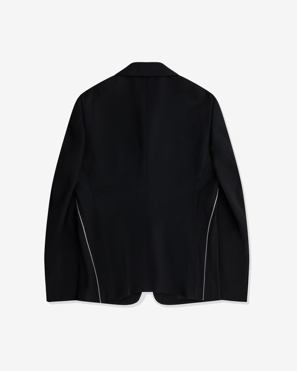 Black Comme des Garçons - Wool Gabardine Peter Pan Collar Zip Jacket - (Black)