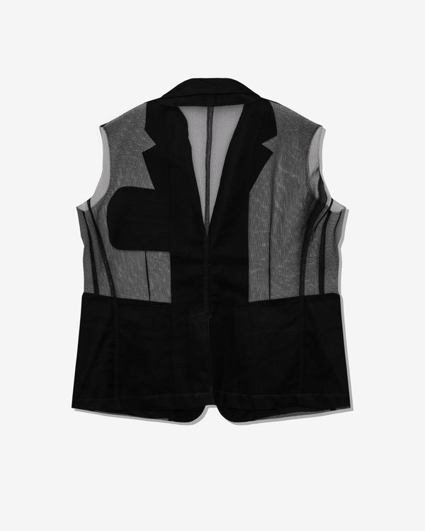 Black Comme des Garçons - Nylon Tulle Sleeveless Jacket - (Black)