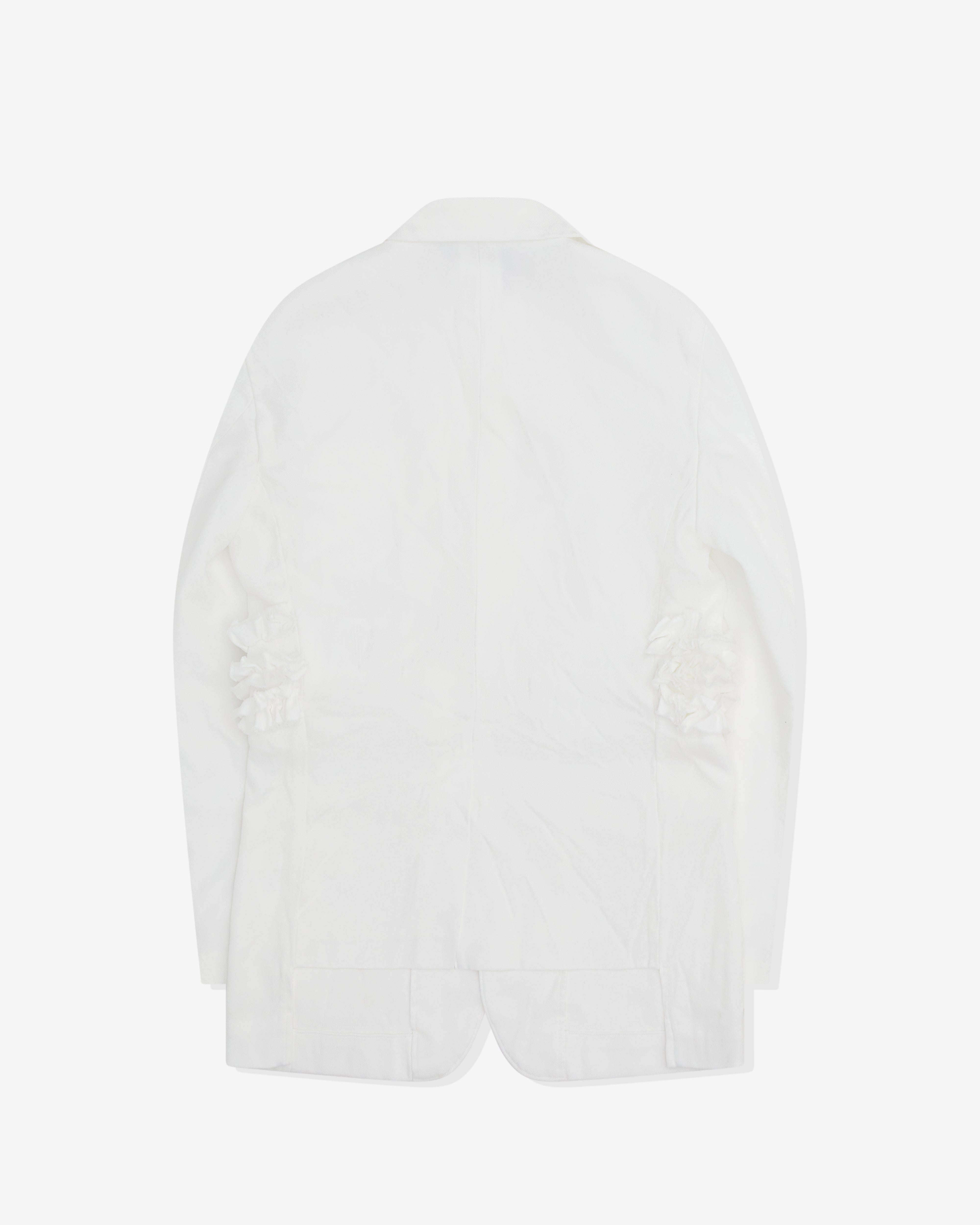 Black Comme des Garçons: Frill Panel Jacket (White) | Dover Street