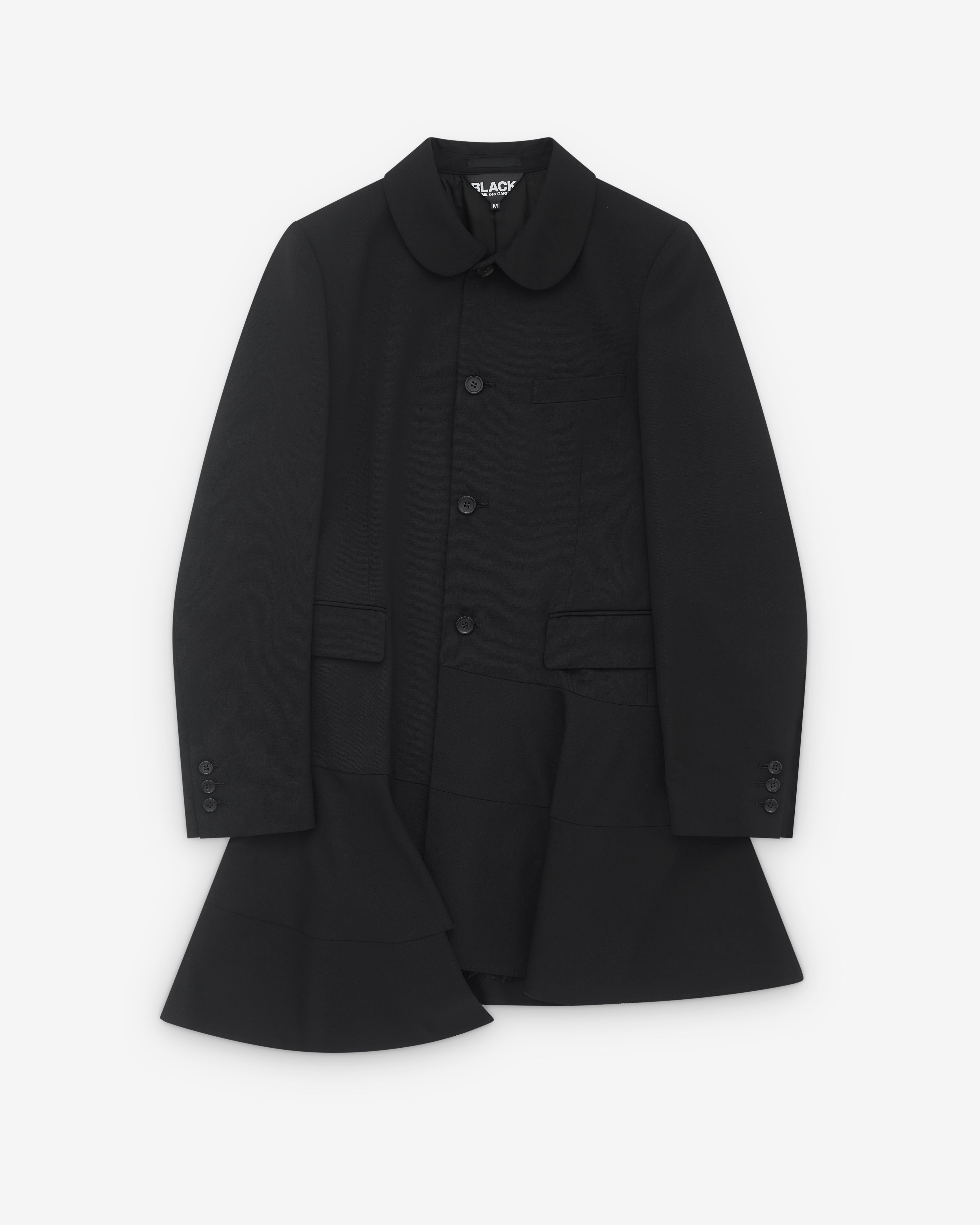 Black Comme des Garçons: Peplum Hem Jacket (Black) | Dover Street