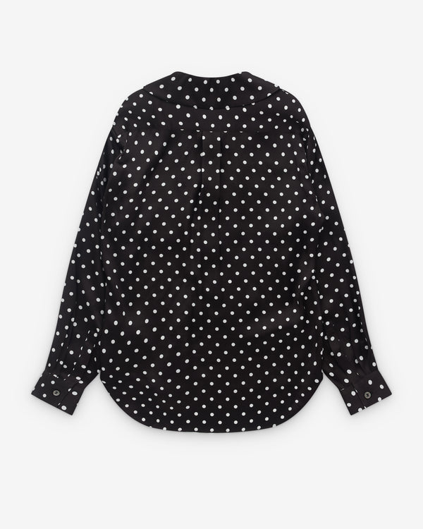 Black Comme des Garçons - Round Collar Polka Dot Shirt - (Black)
