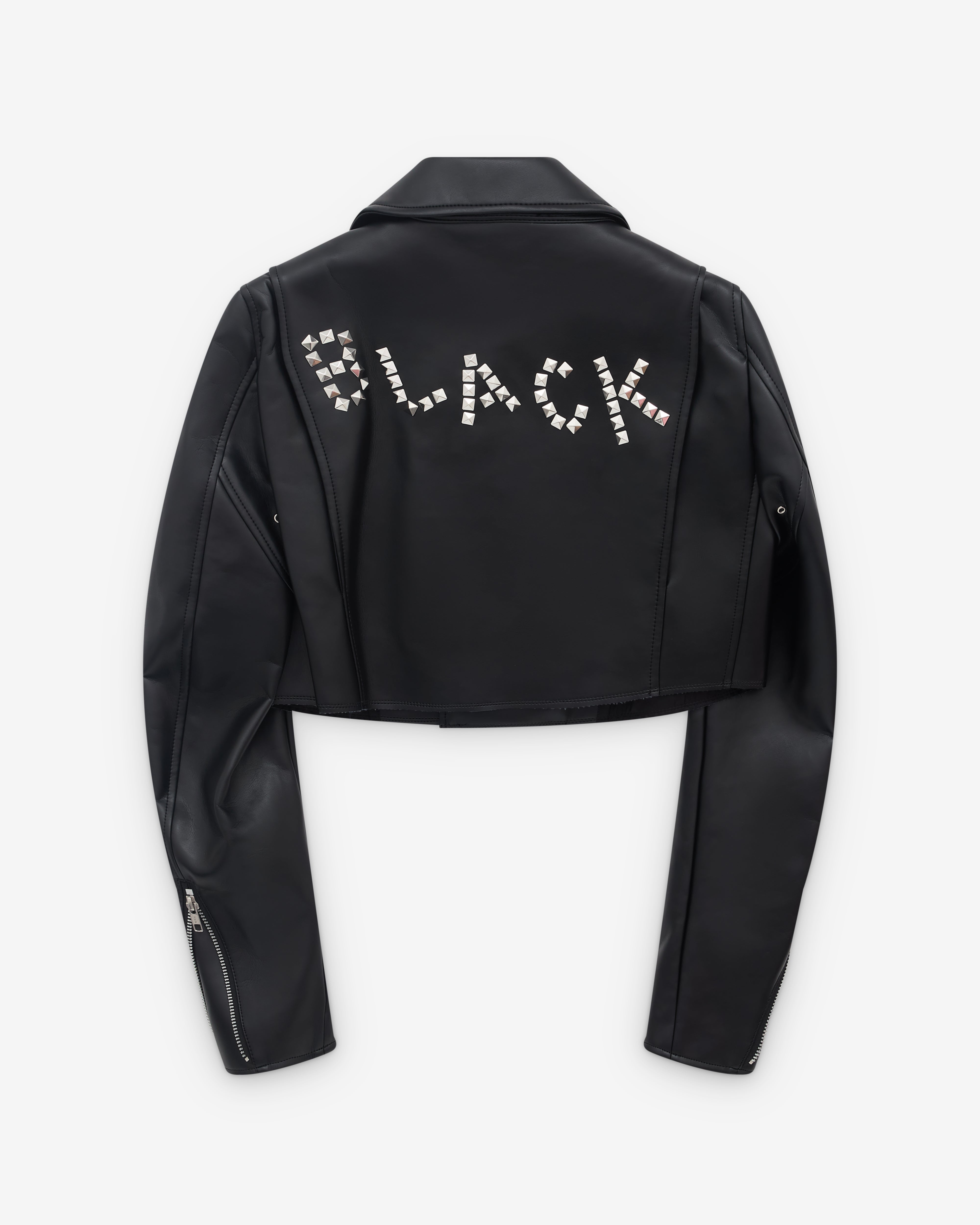 Black Comme des Garçons: Cropped Biker Jacket (Black) | Dover