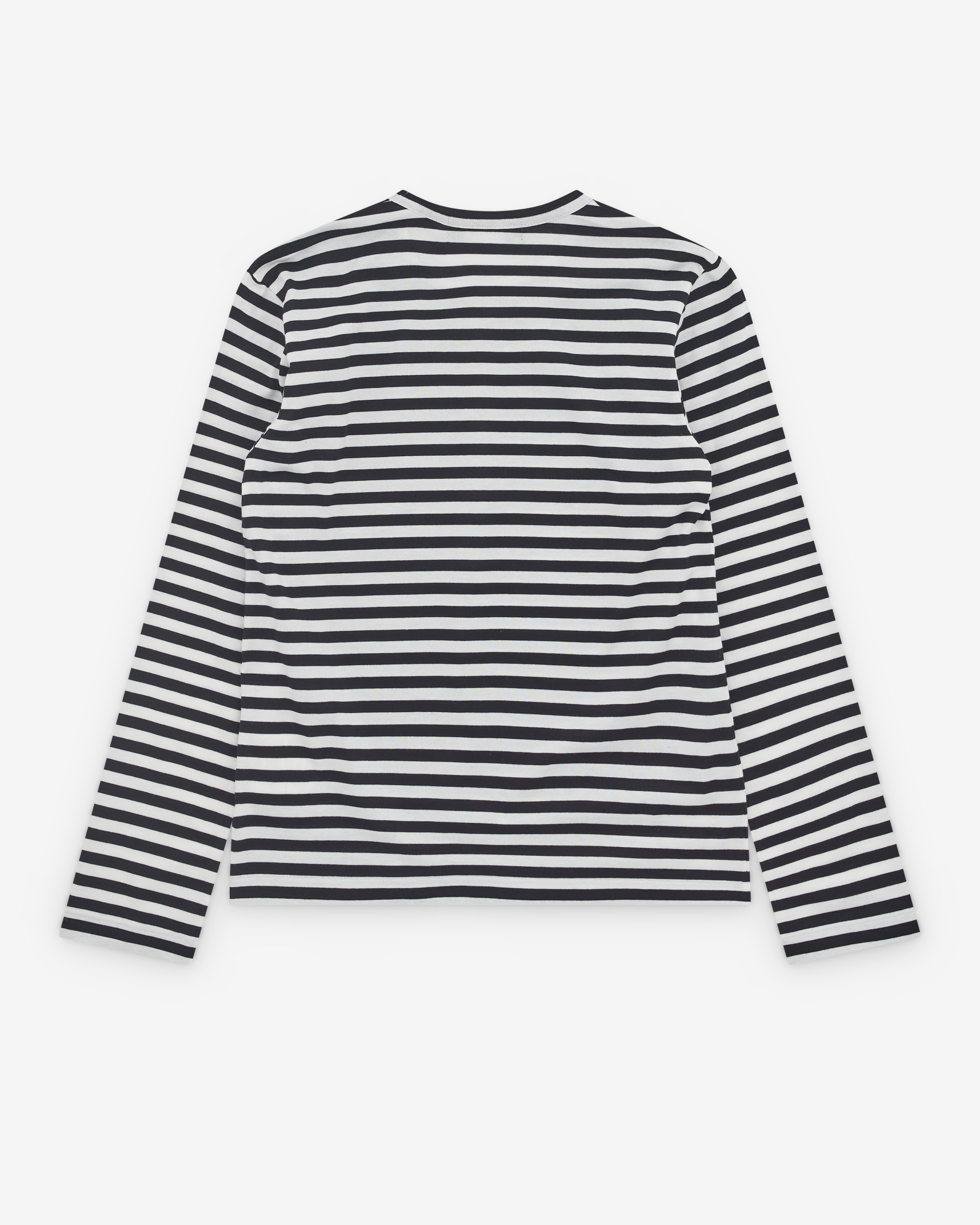 Black Comme des Garçons: Striped Long Sleeve T-Shirt (White/Black