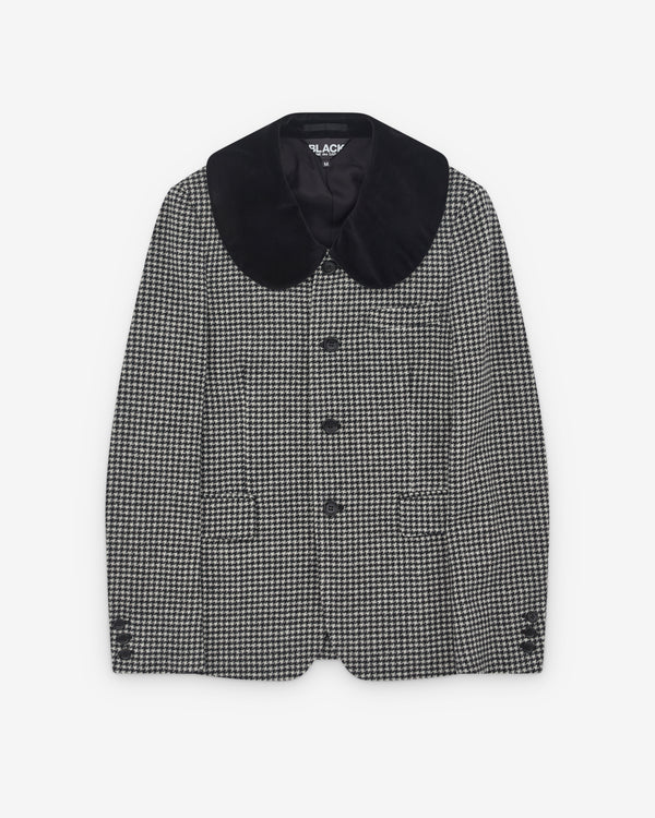 Black Comme des Garçons - Round Collar Houndstooth Jacket - (Black)