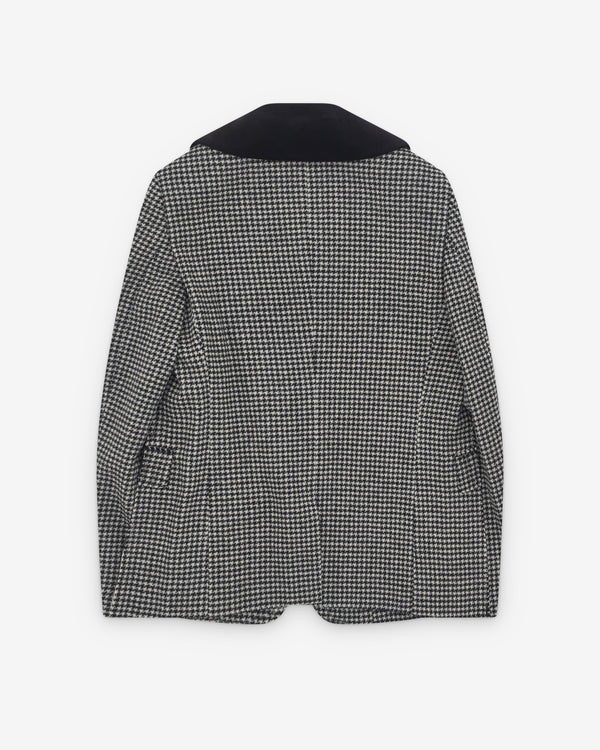 Black Comme des Garçons - Round Collar Houndstooth Jacket - (Black)