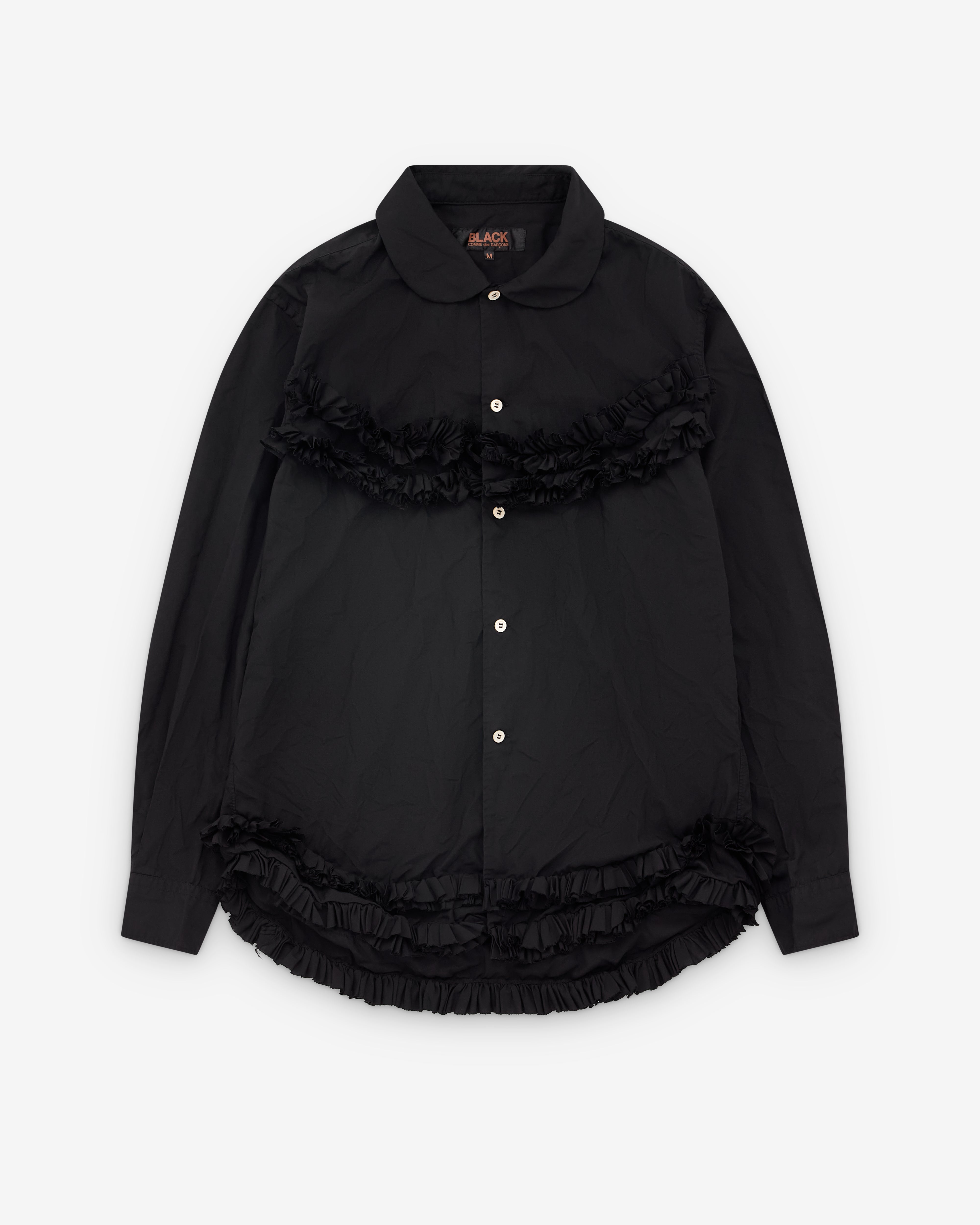 Black Comme des Garçons: Ruffle Seam Shirt (Black) | DSML E-SHOP