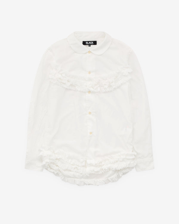 Black Comme des Garçons - Ruffle Seam Shirt - (White)