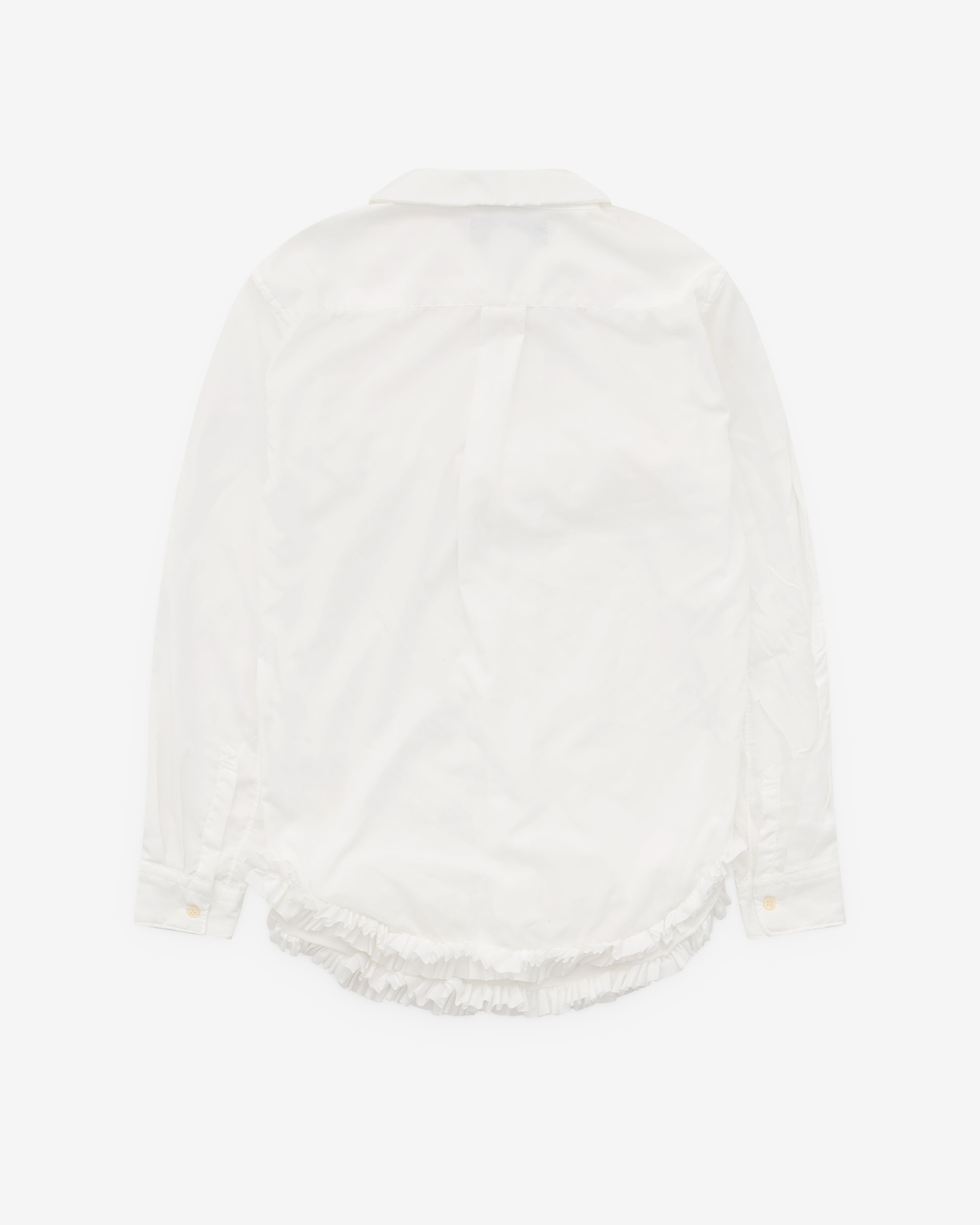 Black Comme des Garçons: Ruffle Seam Shirt (White) | Dover Street