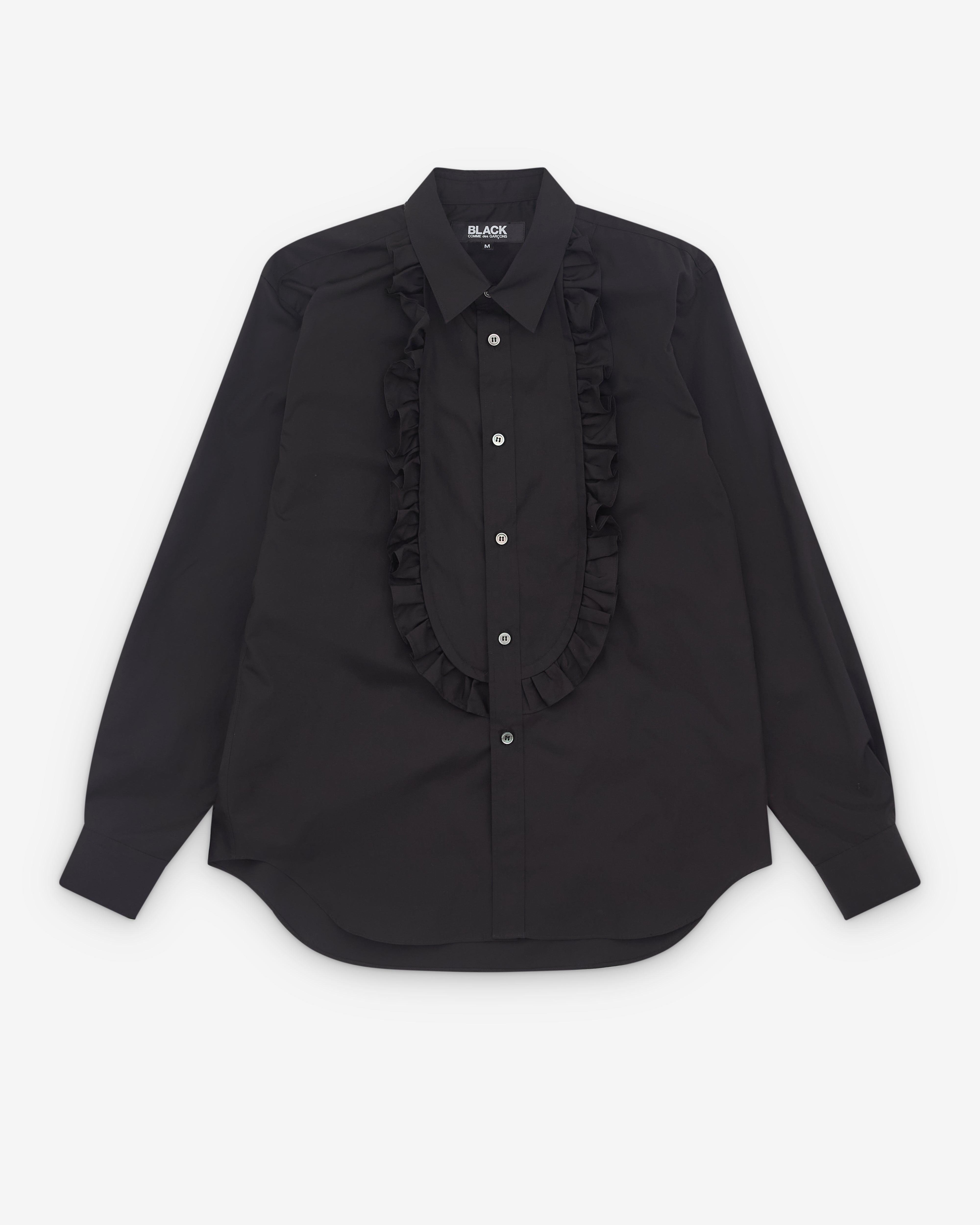 Black Comme des Garçons: Ruffle Yoke Shirt (Black) | DSML E-SHOP