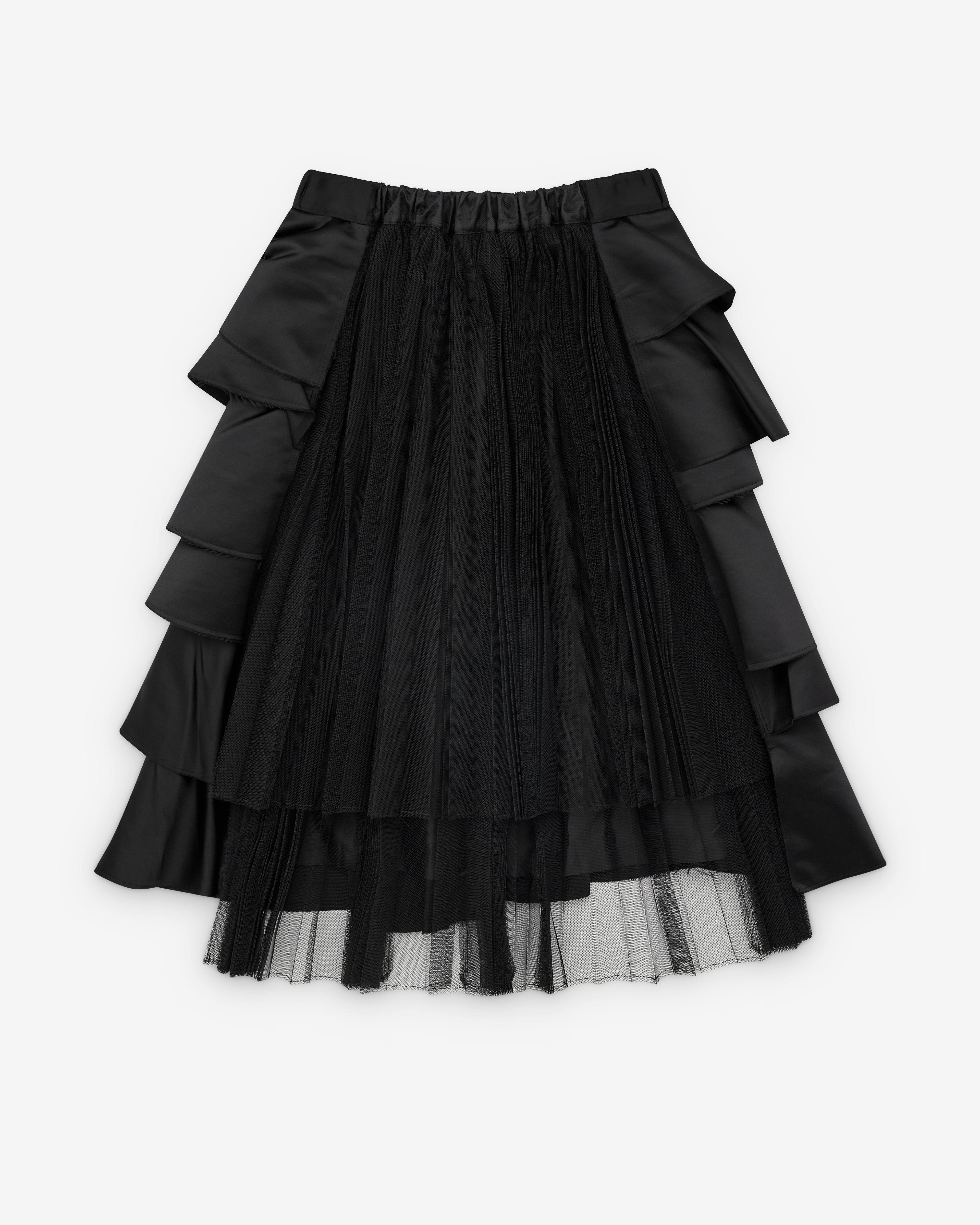 Black Comme des Garçons: Women's Layered Frill Skirt (Black