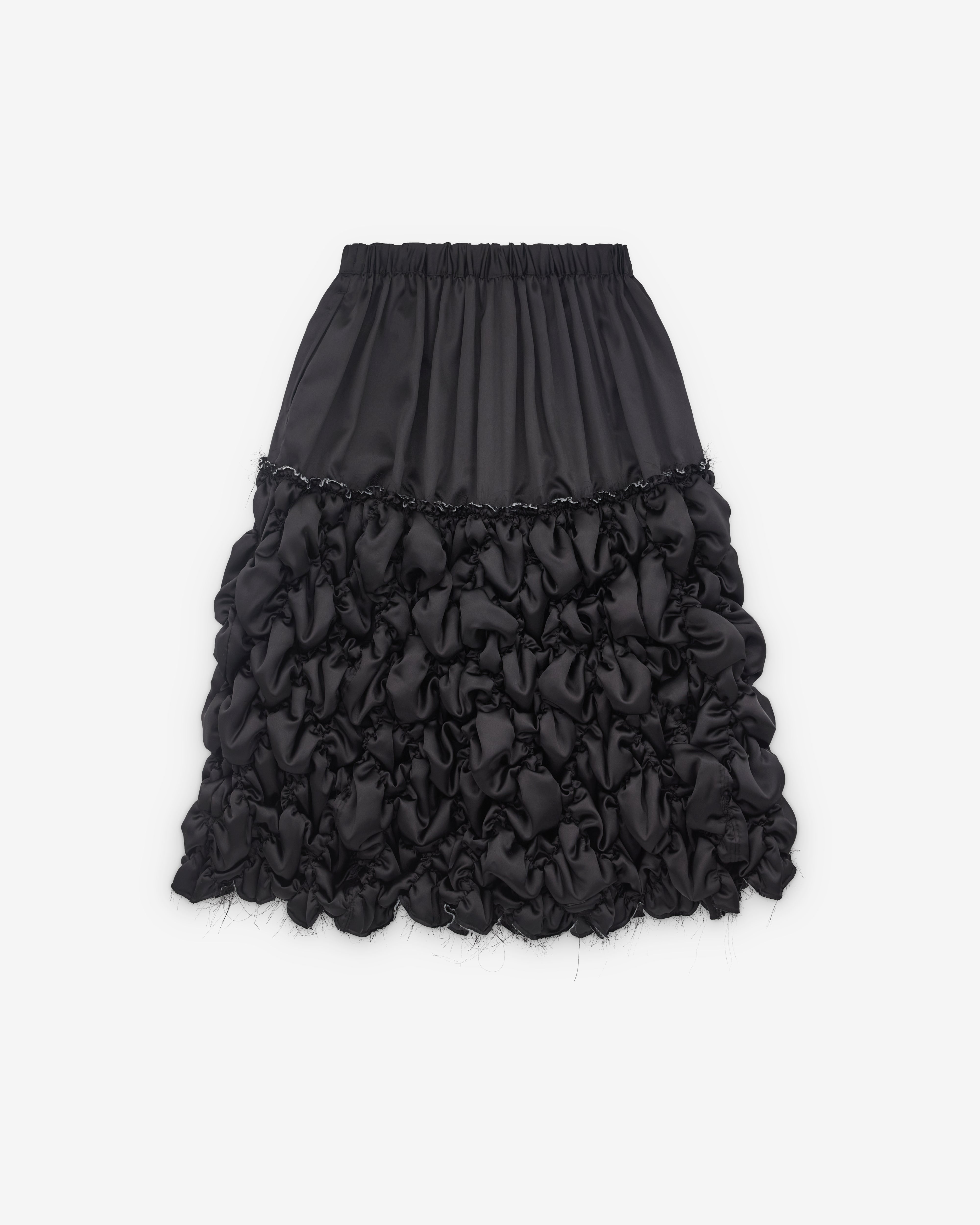 Black Comme des Garçons: Gathered Skirt (Black) | Dover Street
