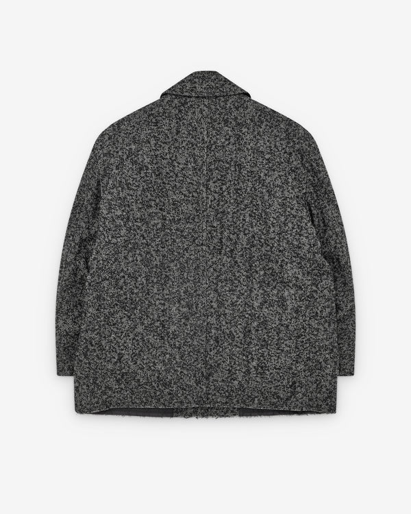 Black Comme des Garçons - Double Breasted Herringbone Coat - (Black/White)