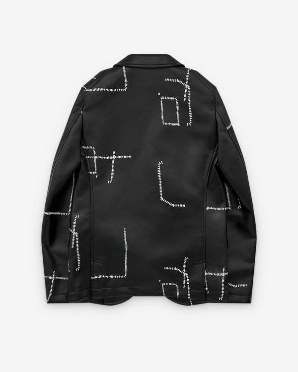 Black Comme des Garçons -  Printed Stitch Detail Jacket - (Black)
