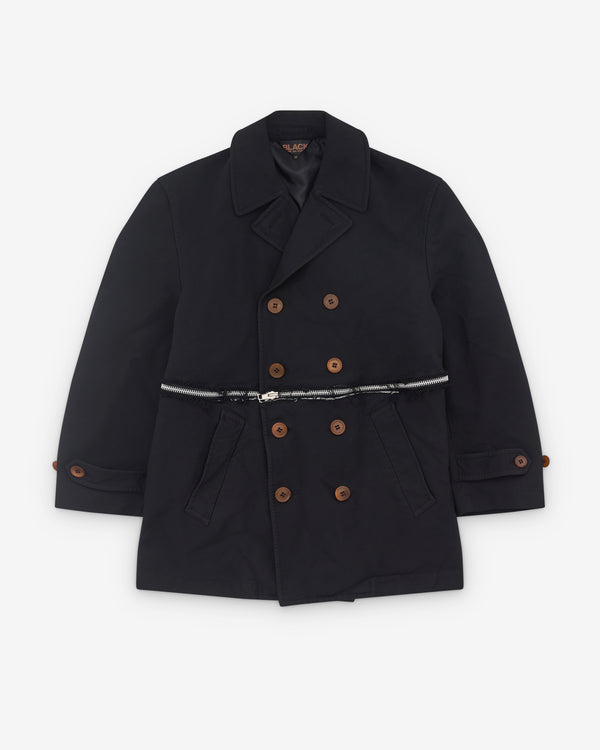 Black Comme des Garçons - Double Breasted Zip Coat - (Black)