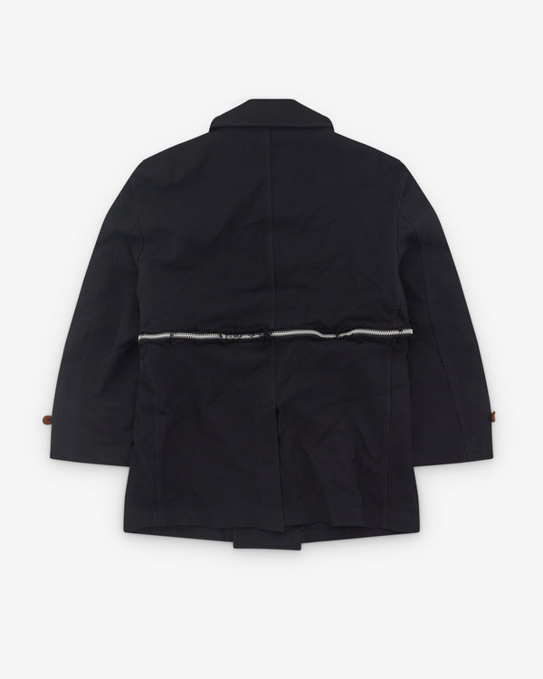 Black Comme des Garçons - Double Breasted Zip Coat - (Black)