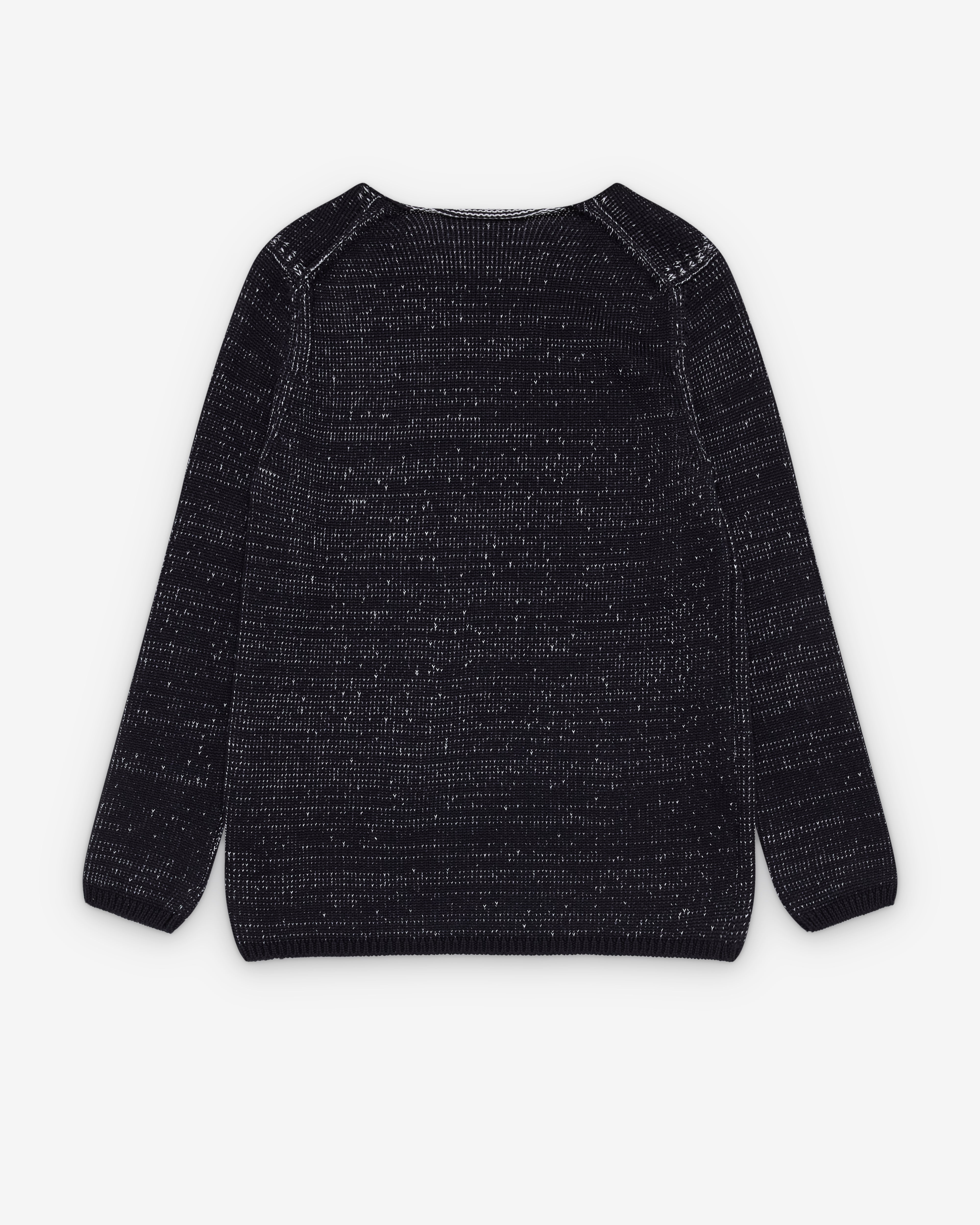 Black Comme des Garçons: Denim Knit Sweater (Blue) | Dover Street