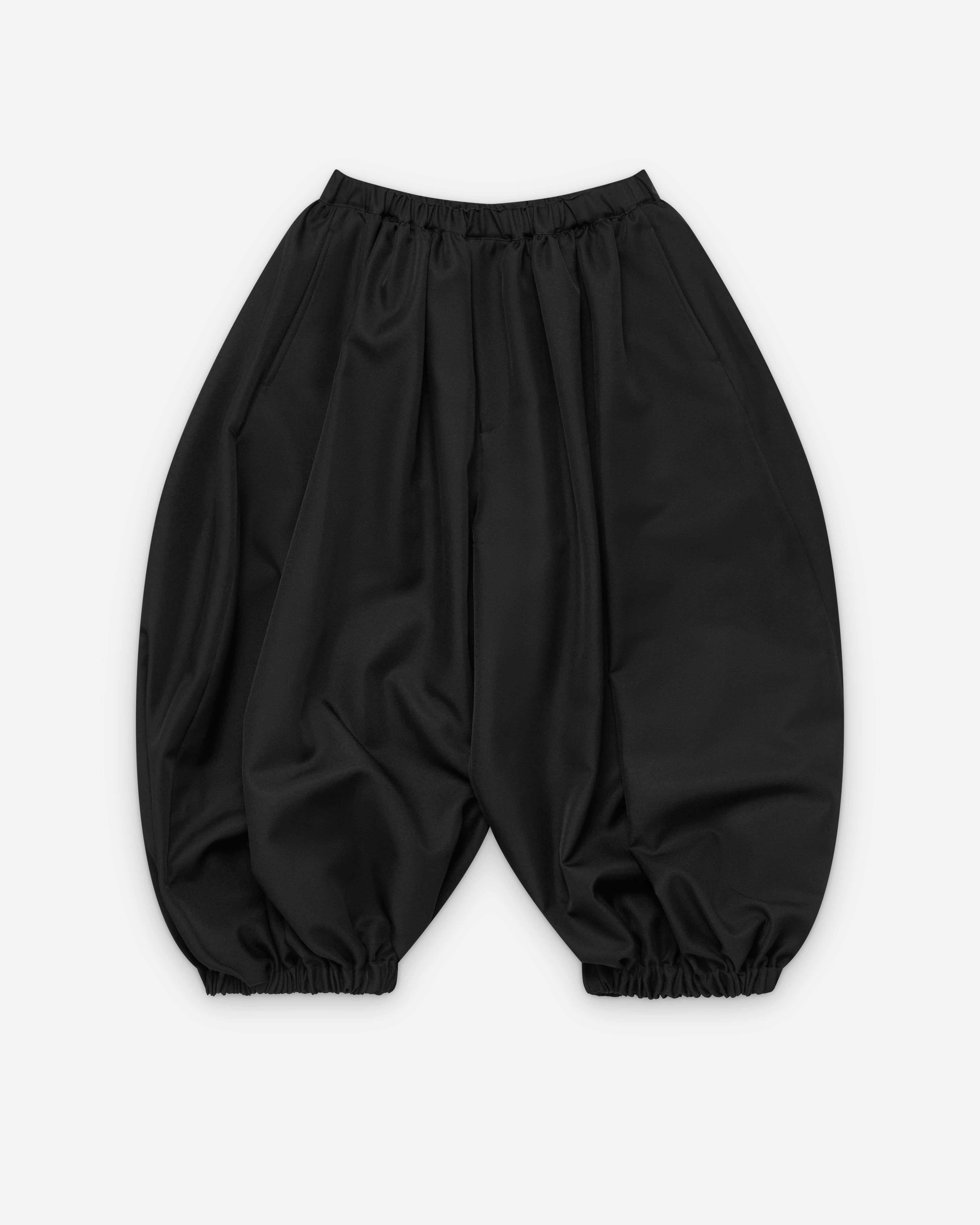 Black Comme des Garçons: Balloon Pleated Trousers (Black) | Dover
