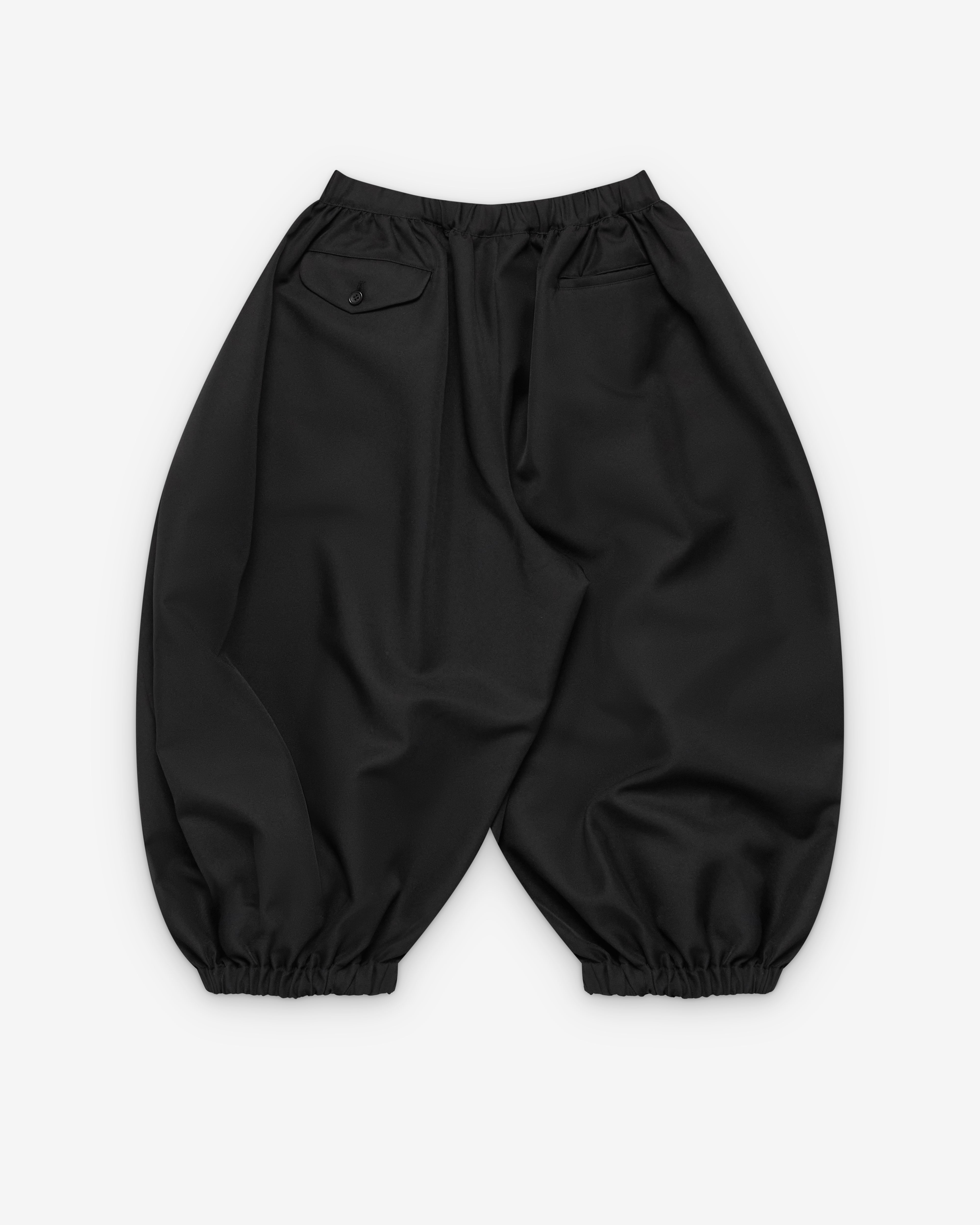 Black Comme des Garçons: Balloon Pleated Trousers (Black) | Dover