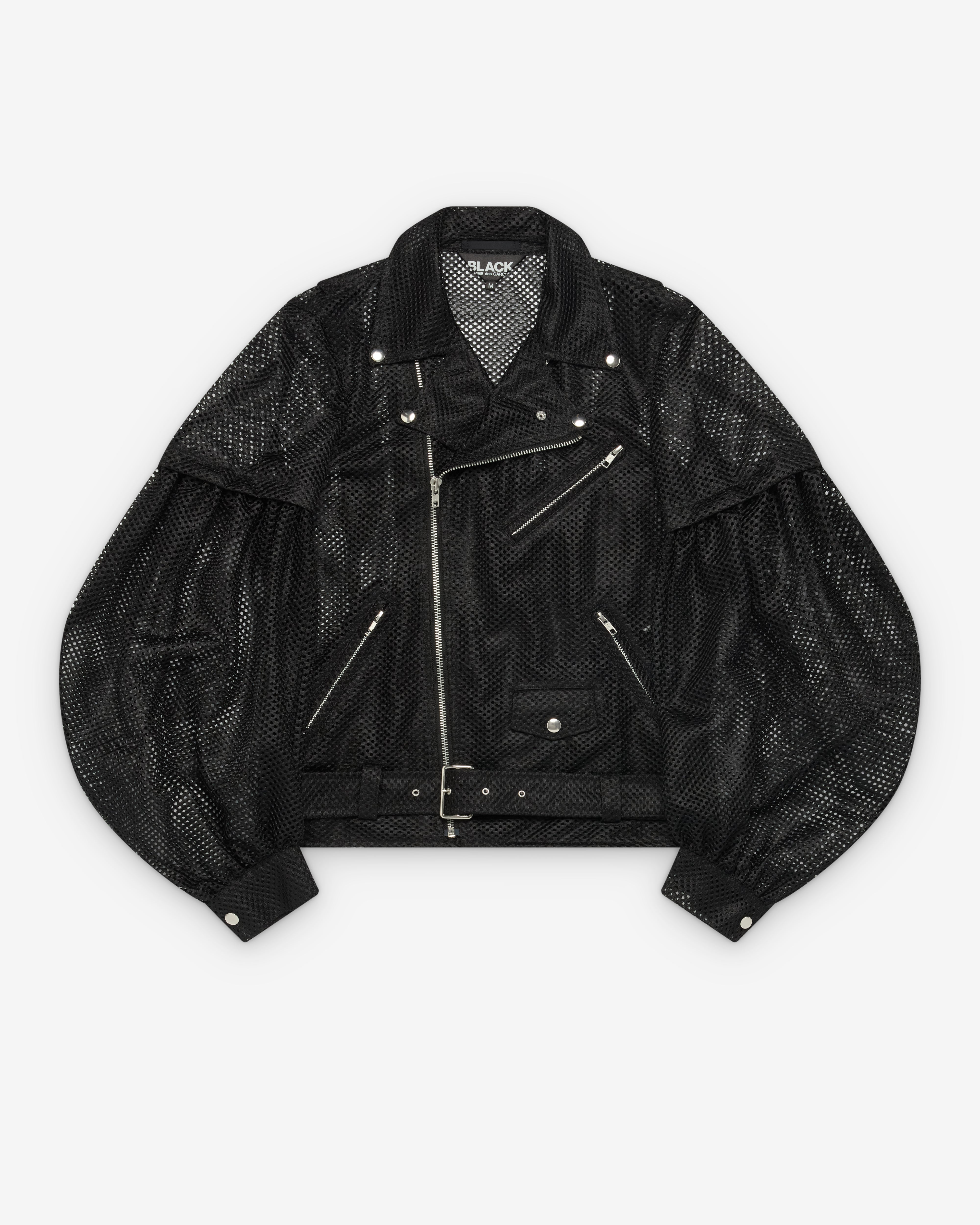 Black Comme des Garçons: Mesh Biker Jacket (Black) | Dover Street