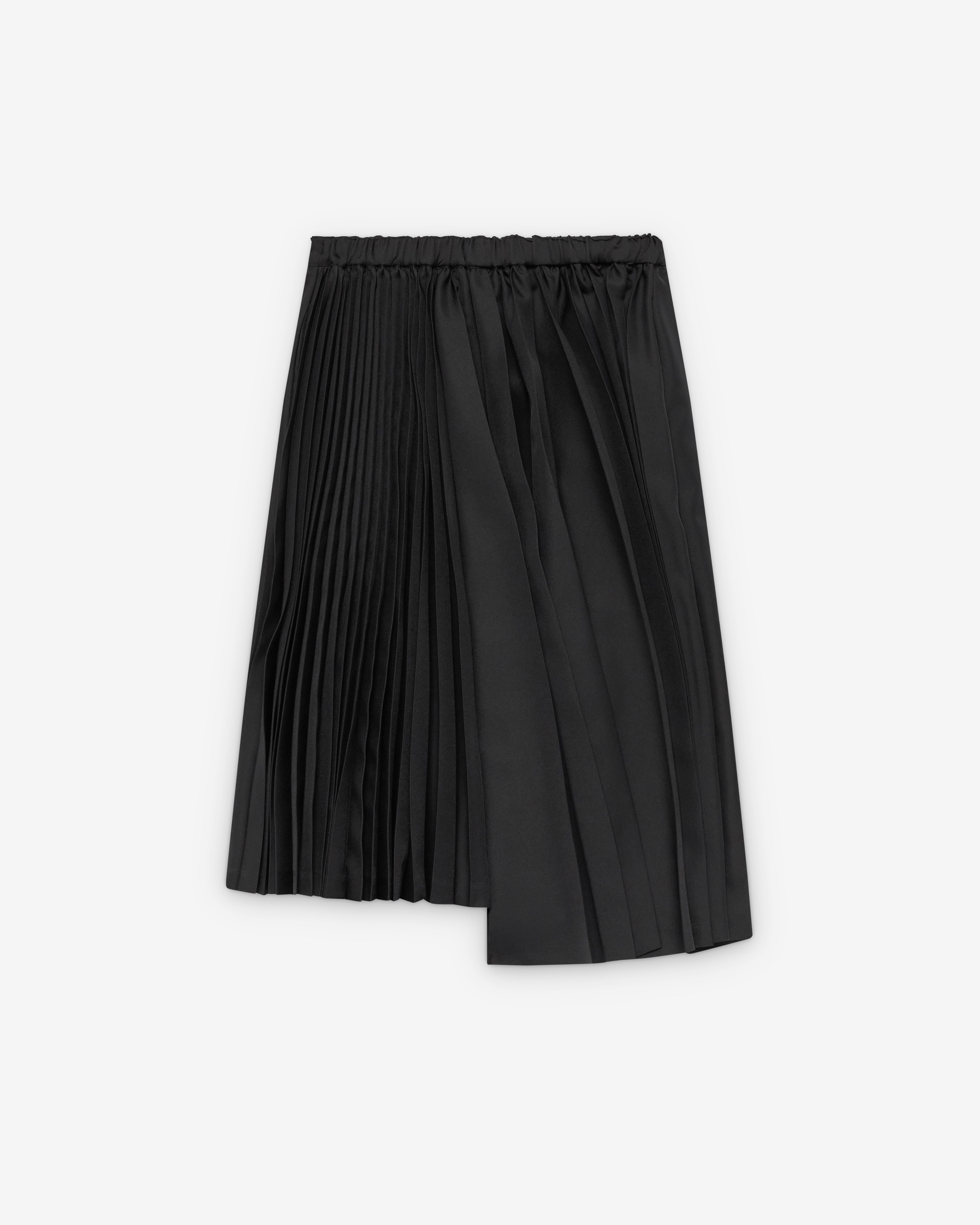 Black Comme des Garçons: Asymmetric Pleated Skirt (Black) | Dover