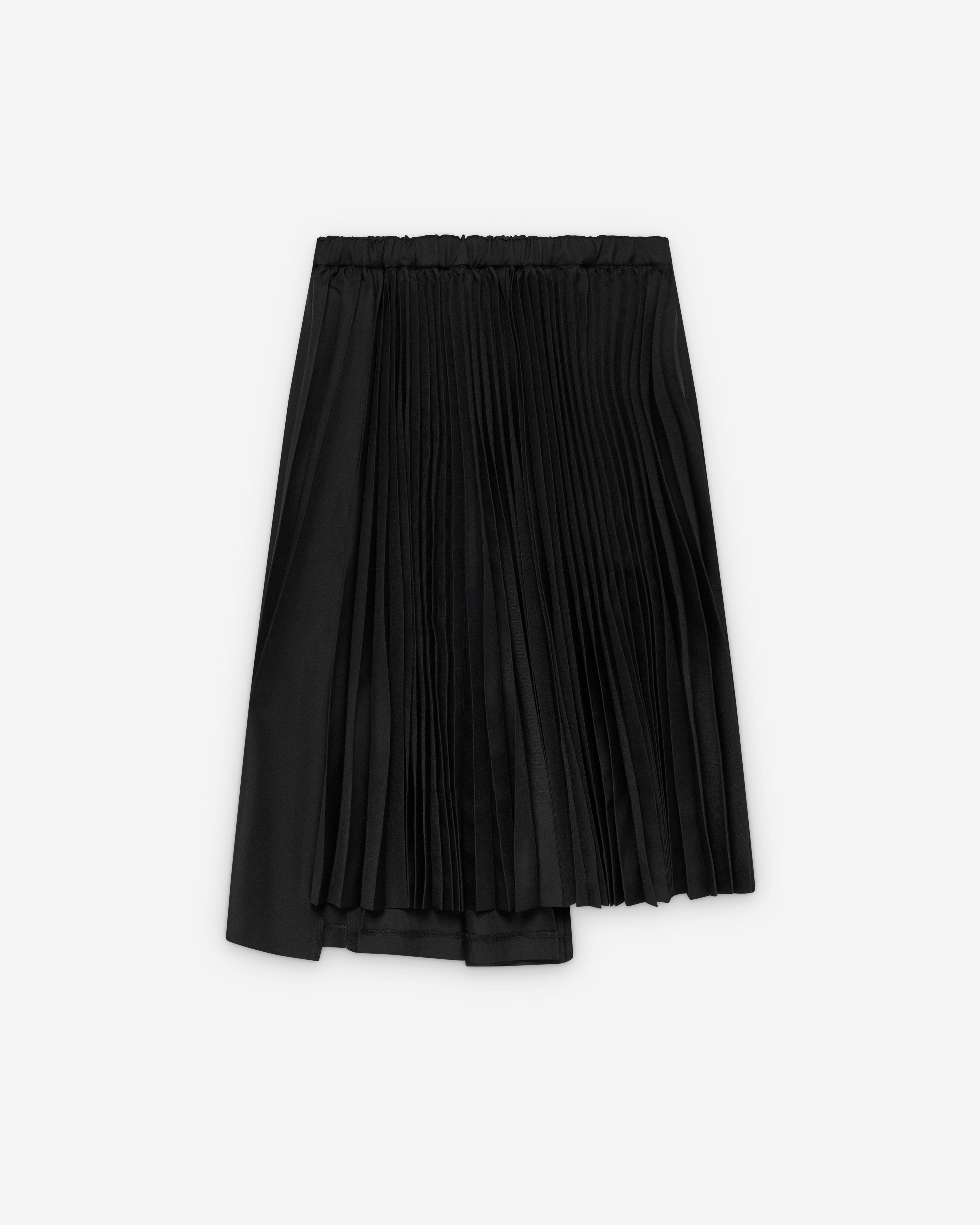 Black Comme des Garçons: Asymmetric Pleated Skirt (Black) | Dover