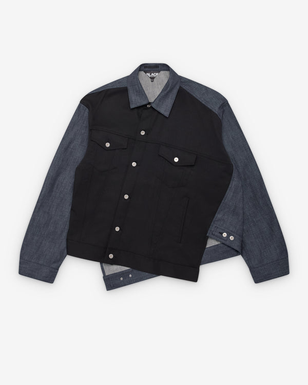 Black Comme des Garçons - Bias Cut Denim Jacket - (Indigo/Black