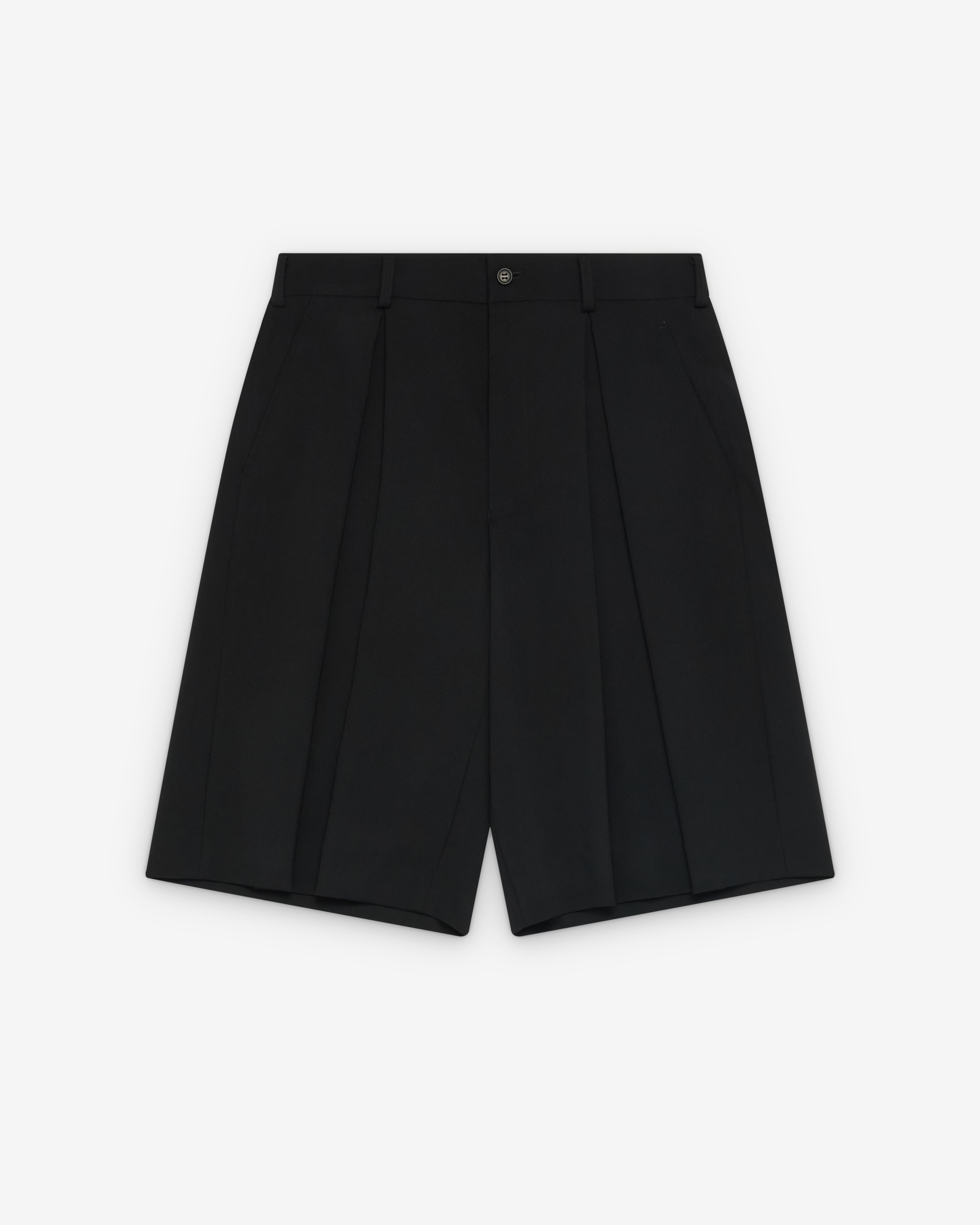 Black Comme des Garçons: Pleated Shorts (Black) | Dover Street