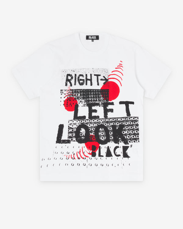 Black Comme des Garçons - Right Left T-Shirt - (White)