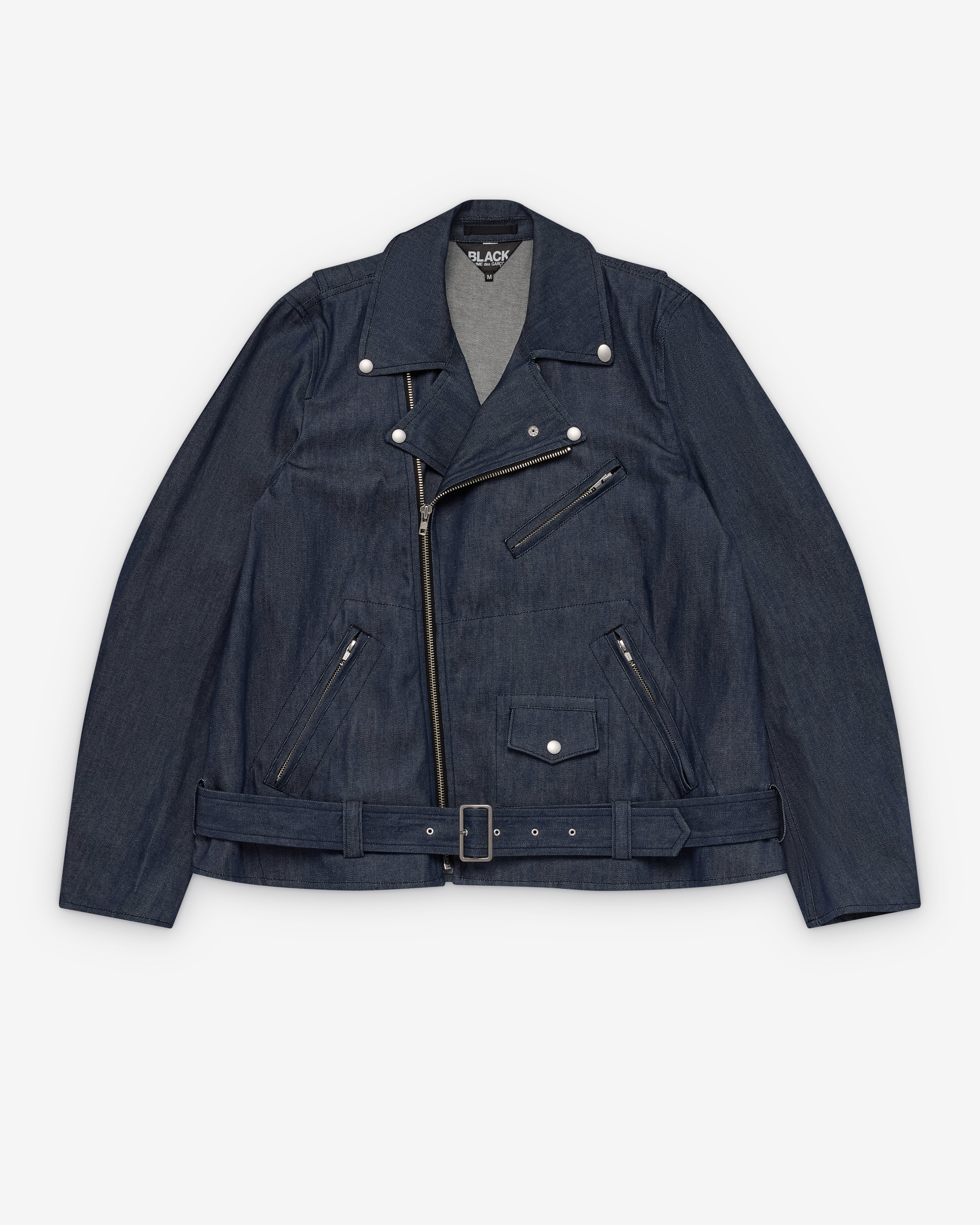 Black Comme des Garçons: Denim Biker Jacket (Indigo) | Dover