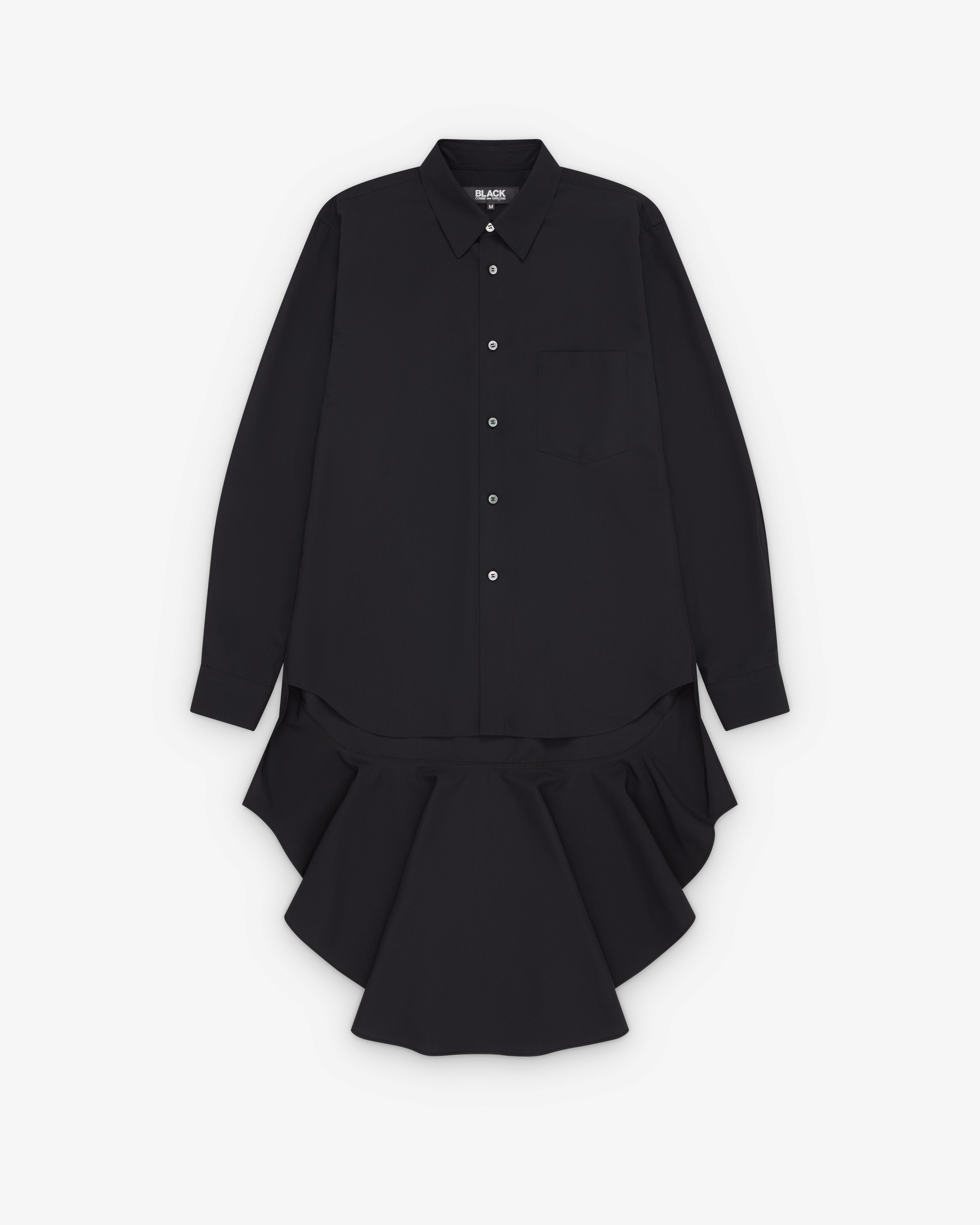 Black Comme des Garçons: Frilled Hem Shirt (Black) | Dover Street