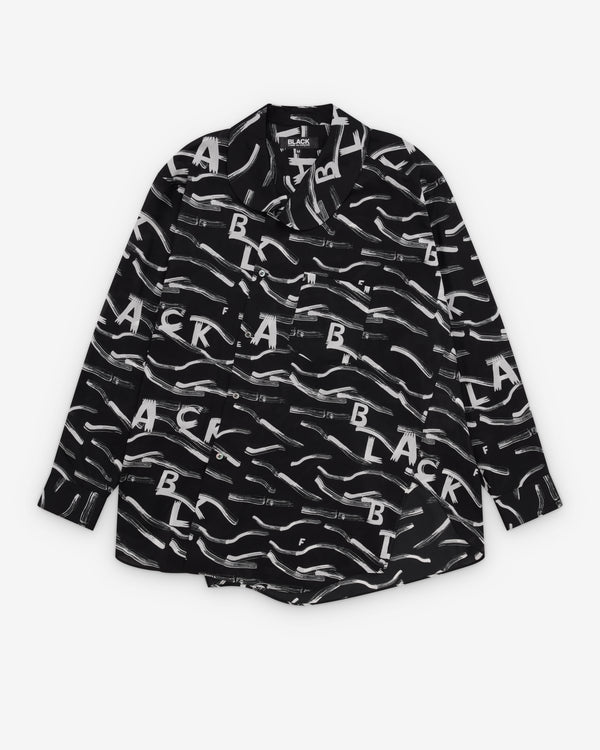 Black Comme des Garçons - Asymmetric Front Shirt - (Black/White)