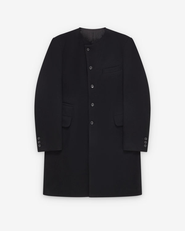 Black Comme des Garçons - Collarless Overcoat - (Black)