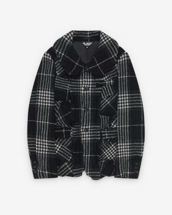Black Comme des Garçons - Wool Patchwork Jacket - (Black/White)