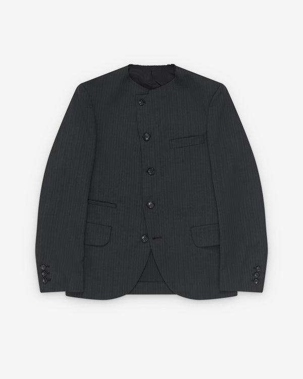 Black Comme des Garçons - Collarless Tailored Jacket - (Grey)