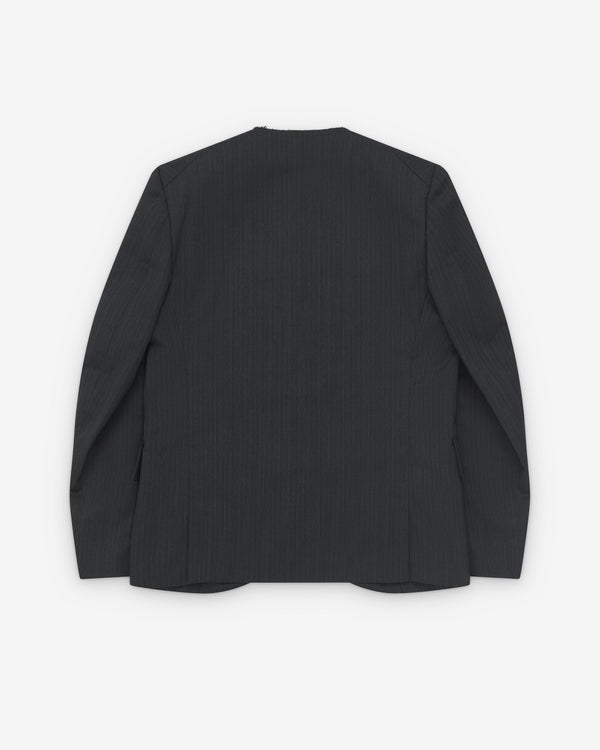 Black Comme des Garçons - Collarless Tailored Jacket - (Grey)