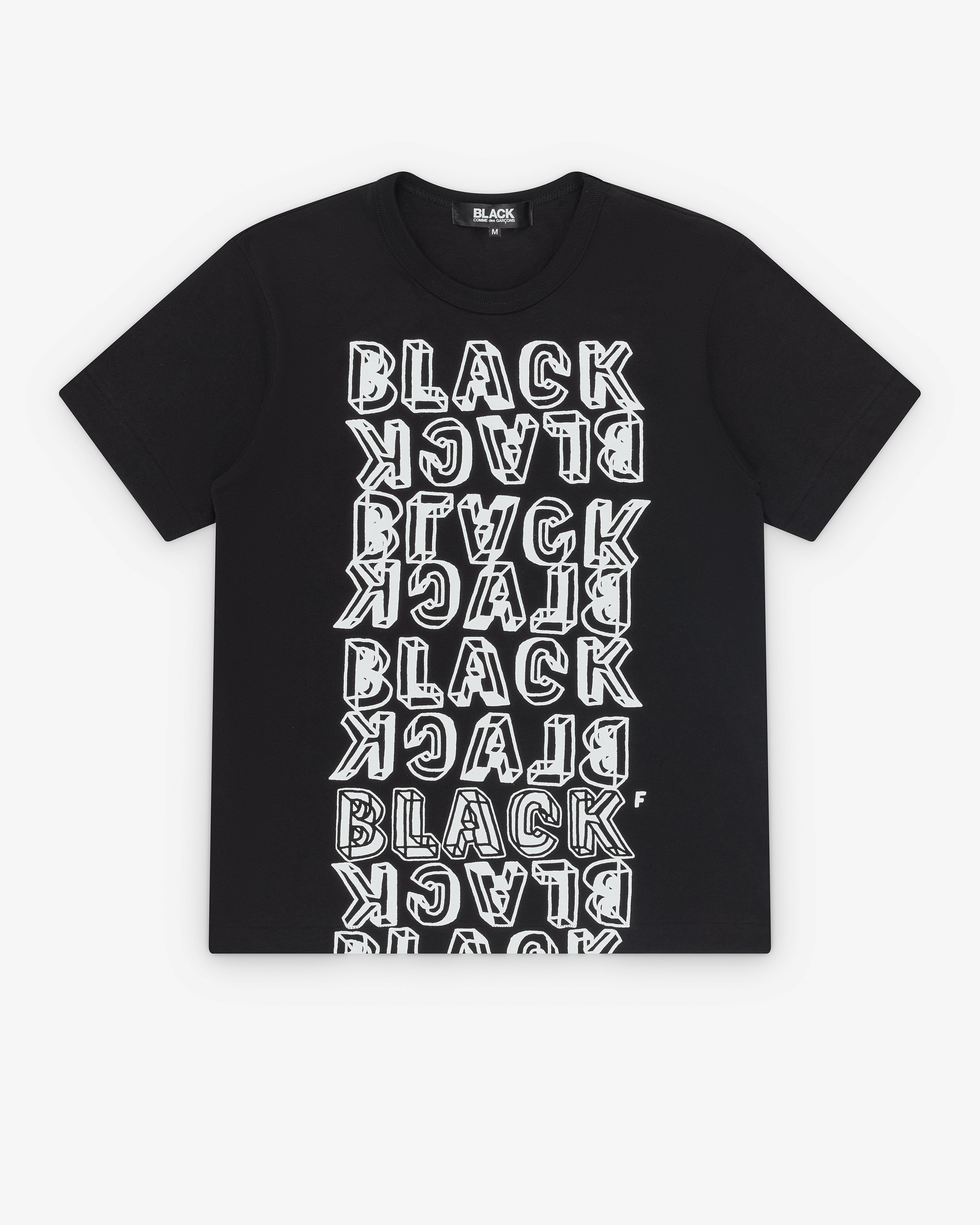 BLACK COMME des GARCONS グラフィックTシャツ Black Comme des Garçons: Stacked Printed T-Shirt (Black) | Dover