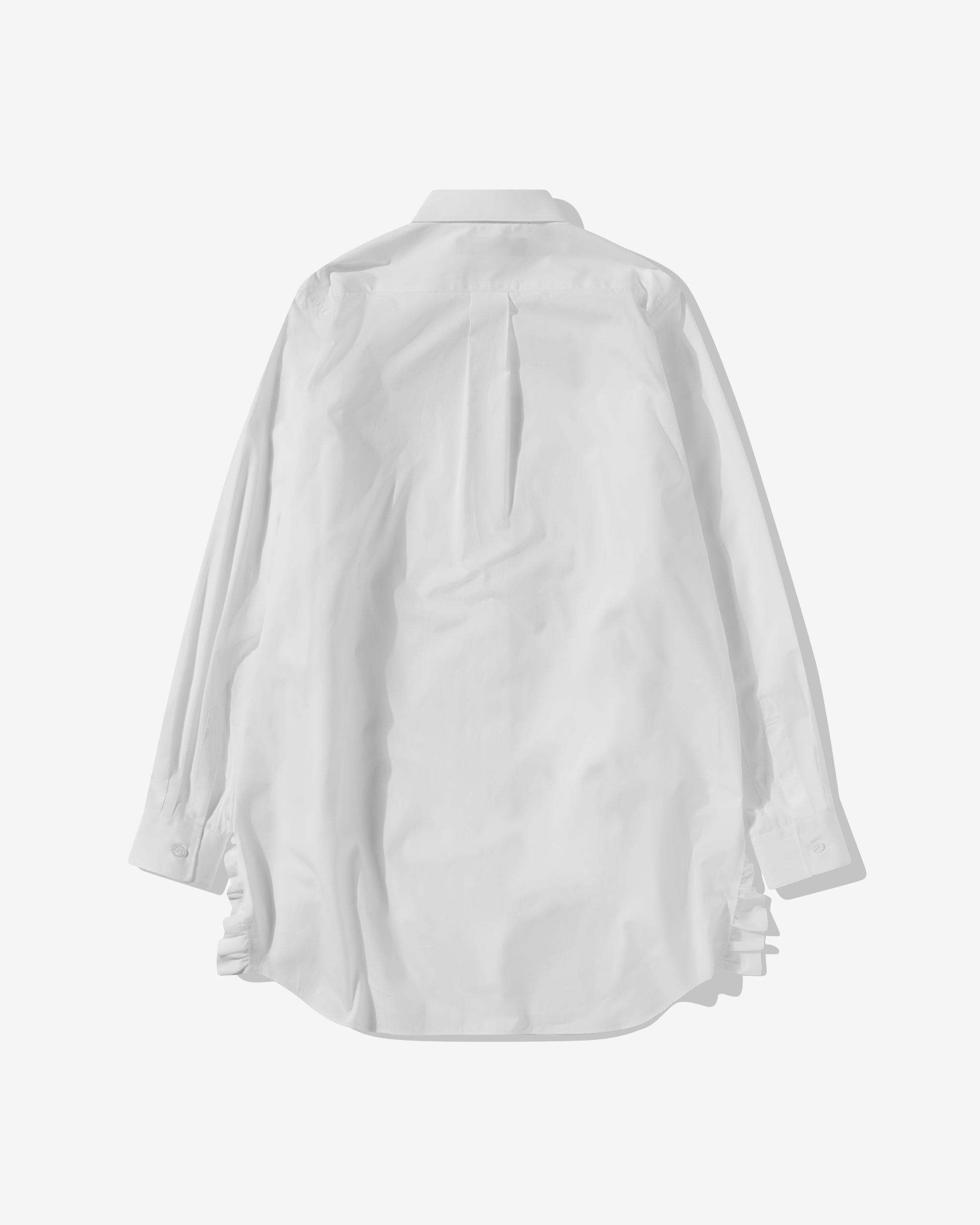 Black Comme Des Garçons - Frill Side Seam Longline Shirt - (White) view 2