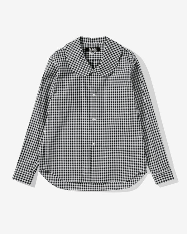 Black Comme Des Garçons - Round Collar Shirt - (Black/White)