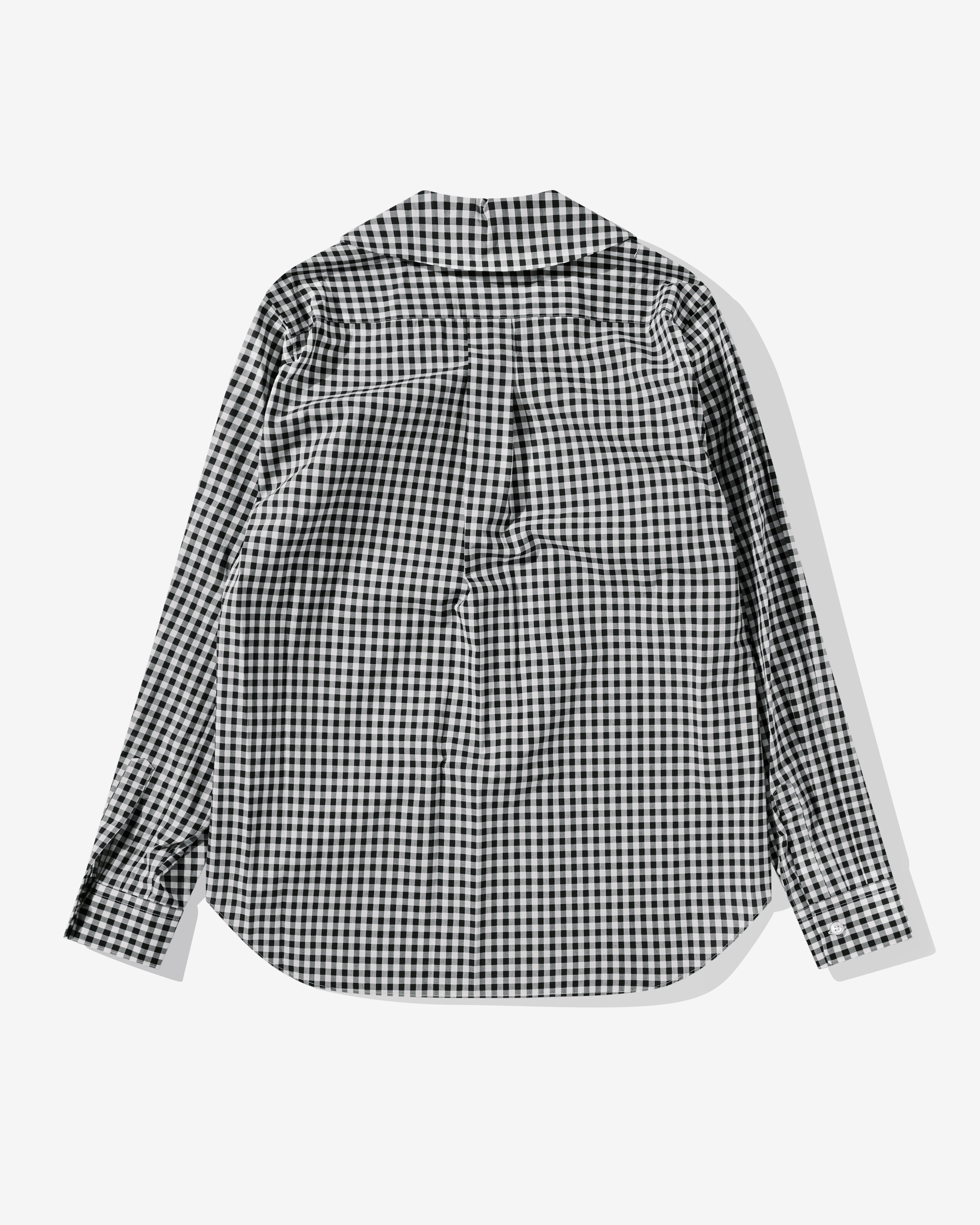 Black Comme Des Garçons: Round Collar Shirt (Black/White) | Dover