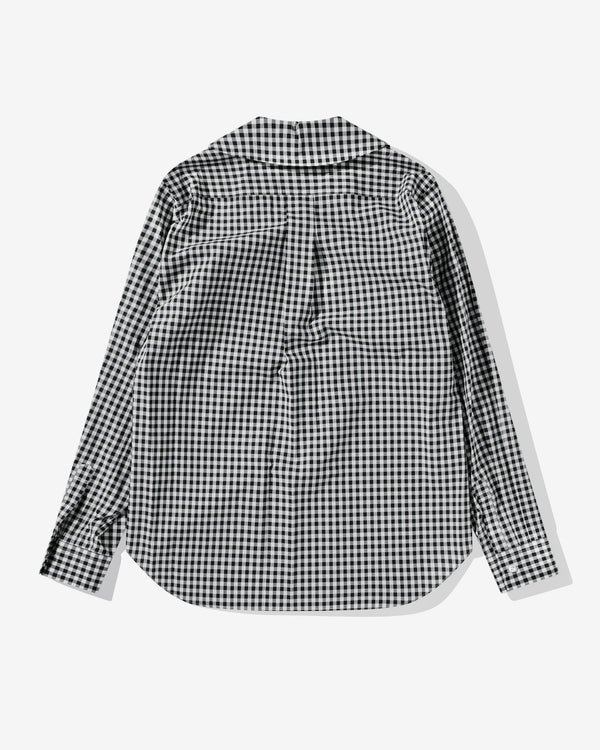 Black Comme Des Garçons - Round Collar Shirt - (Black/White)