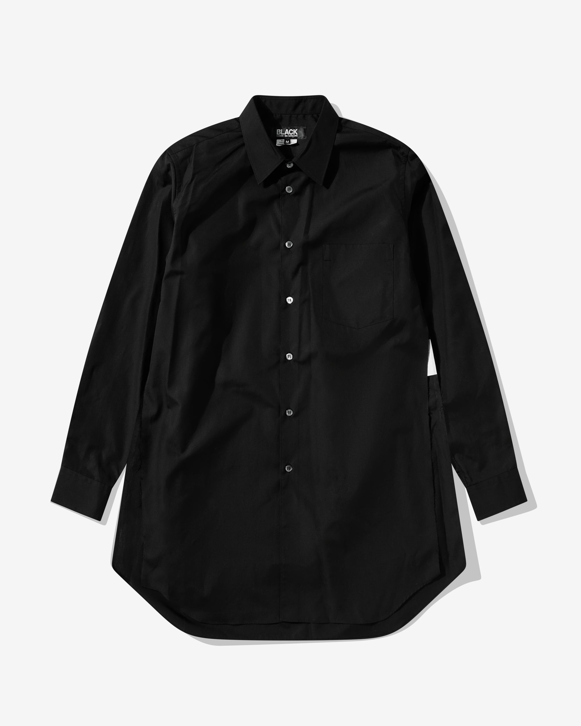 Black Comme Des Garçons - Longline Split Seam Shirt - (Black) view 1