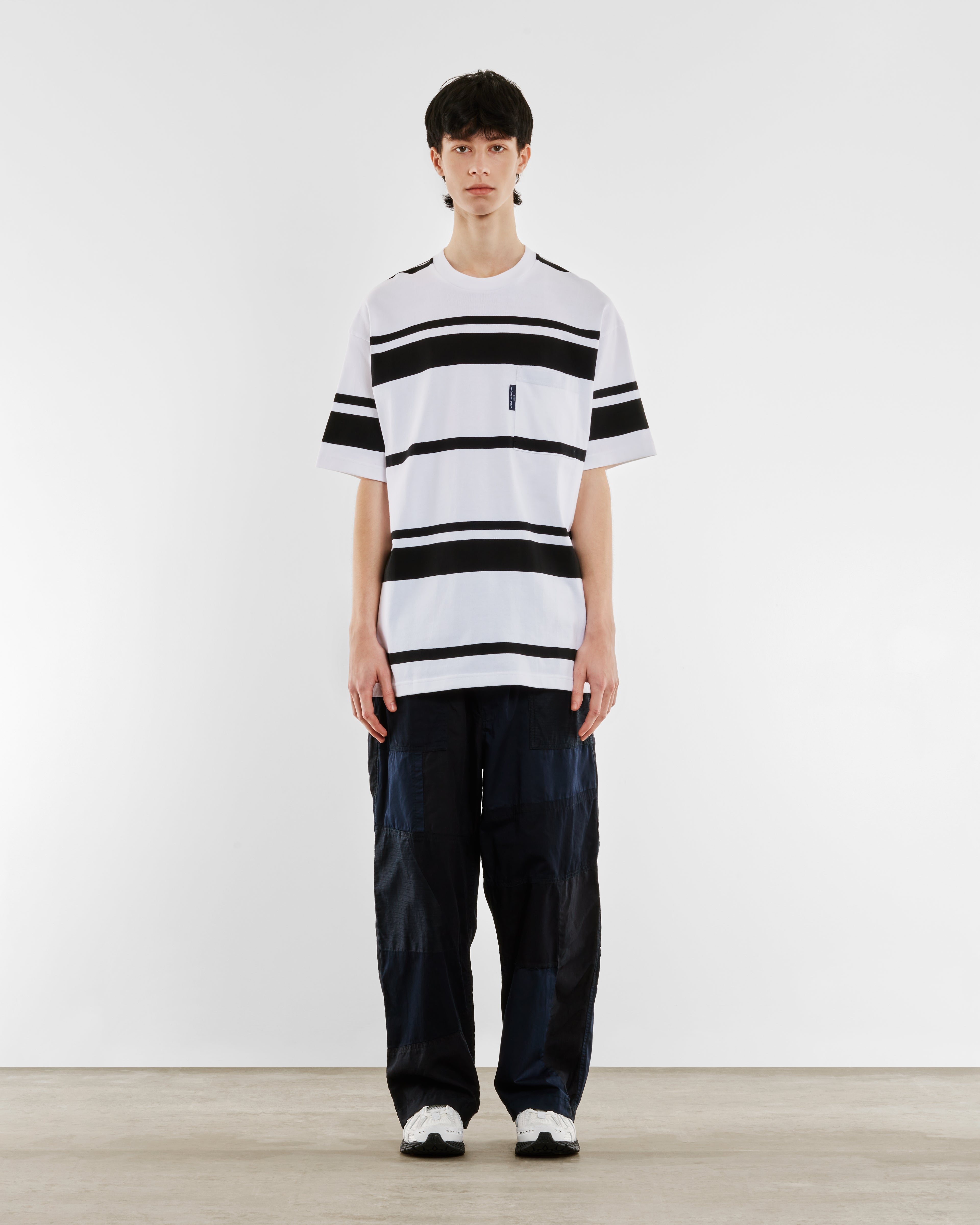 Comme des Garçons Homme: Striped T-Shirt (White/Black) | DSML E-SHOP
