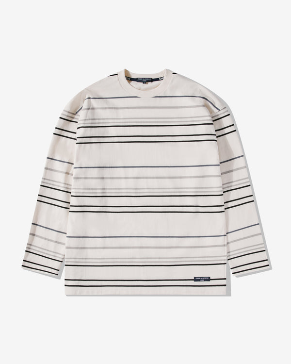 Comme des Garçons Homme - Striped Longsleeve T-Shirt - (Off-White/Grey)